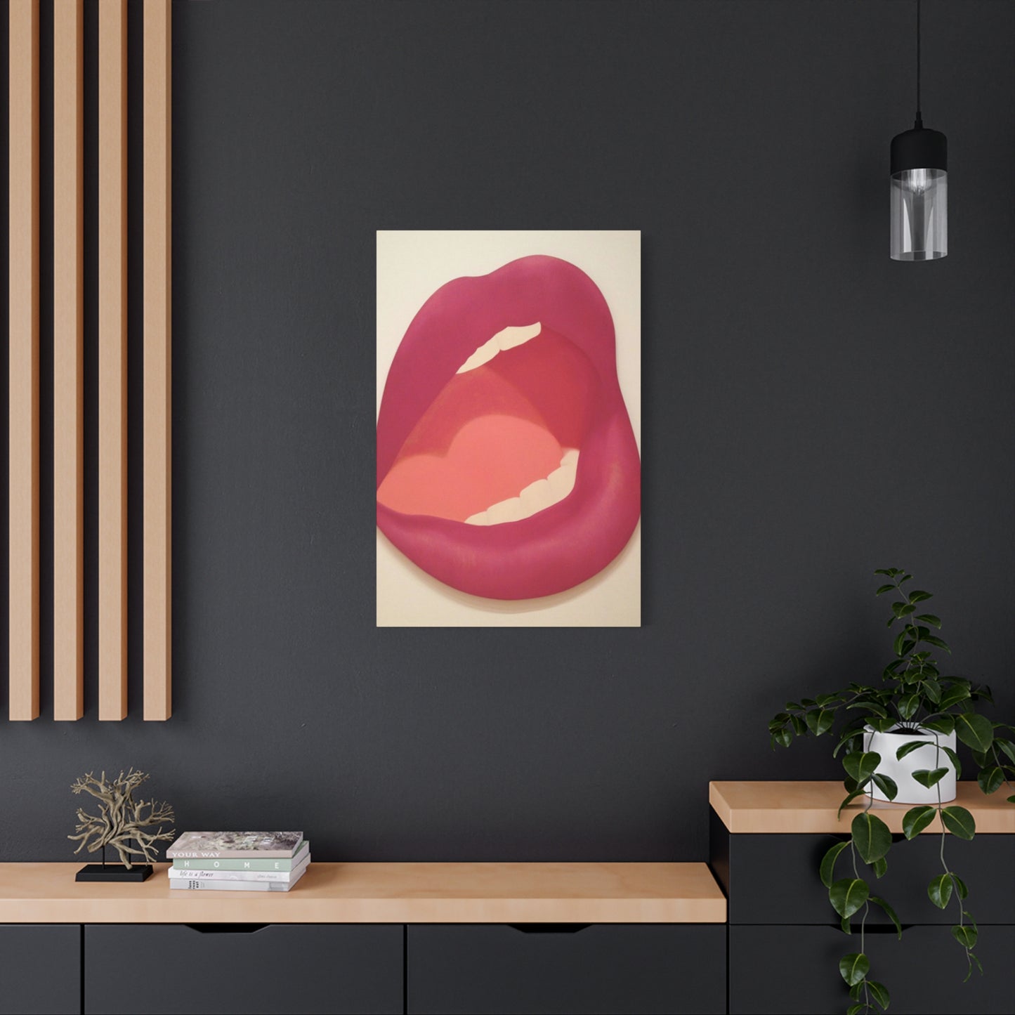 Red Lips Painting Wall Art & Canvas Prints