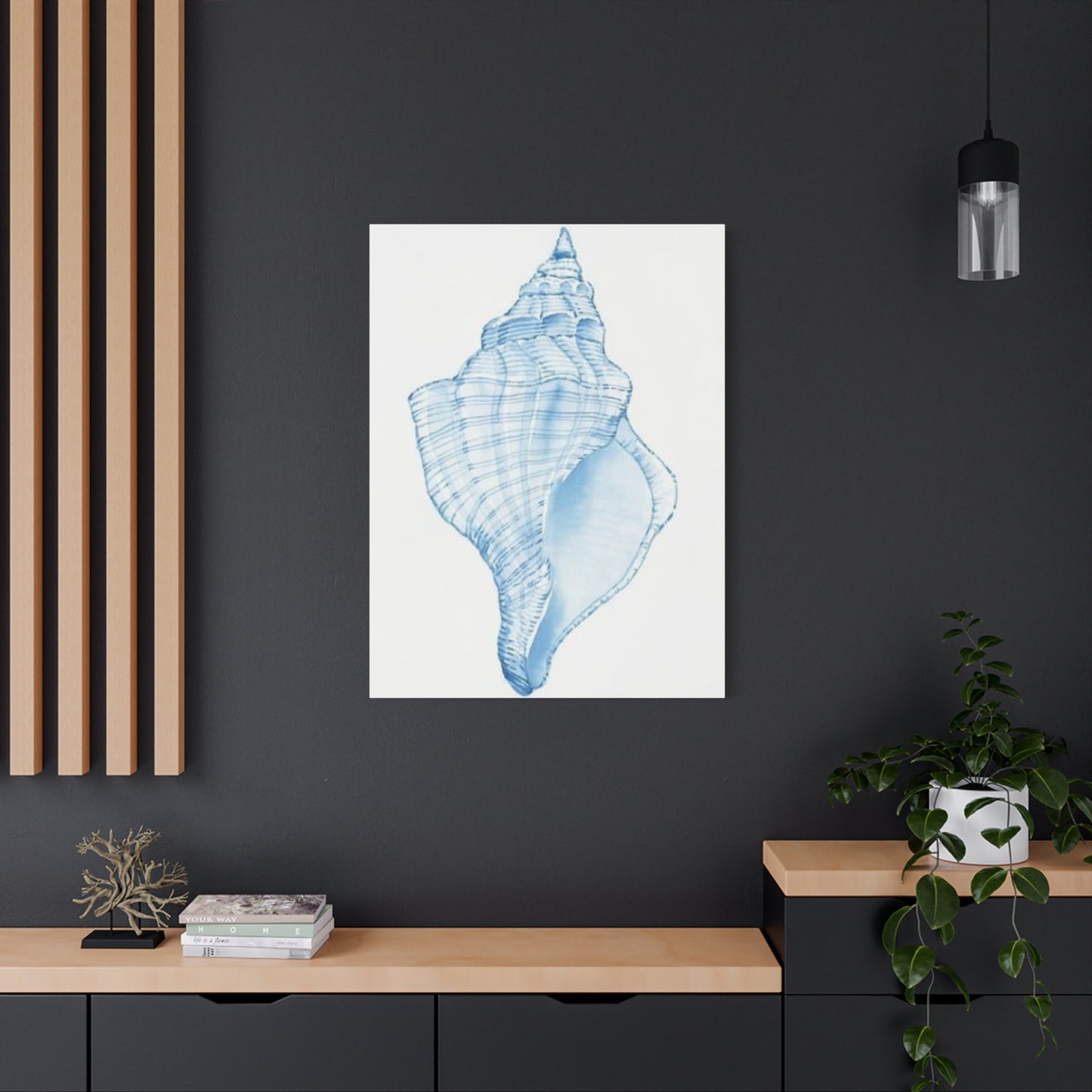 Blue Shell Drawing Wall Art & Canvas Prints