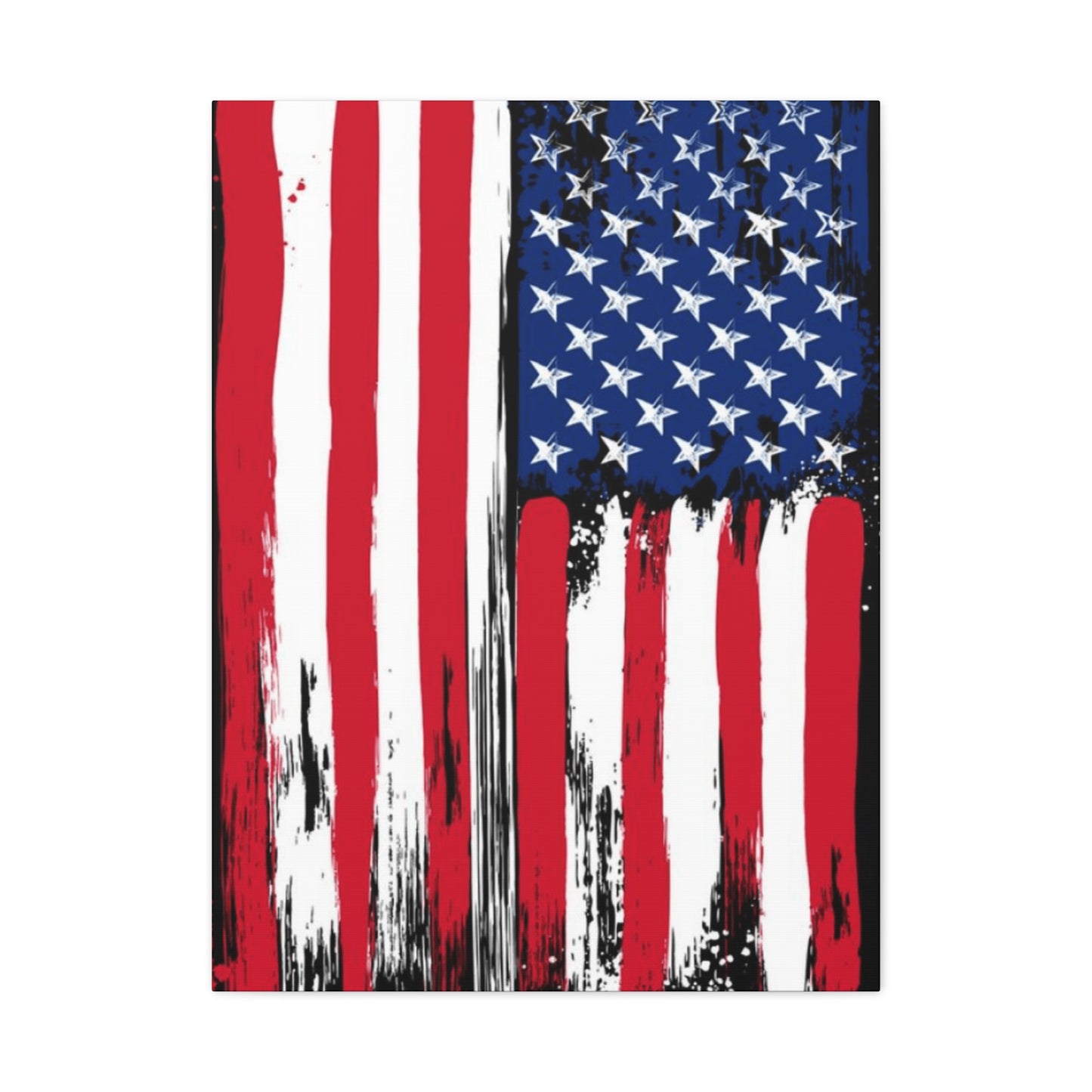 American Flag in Black Background Wall Art & Canvas Prints