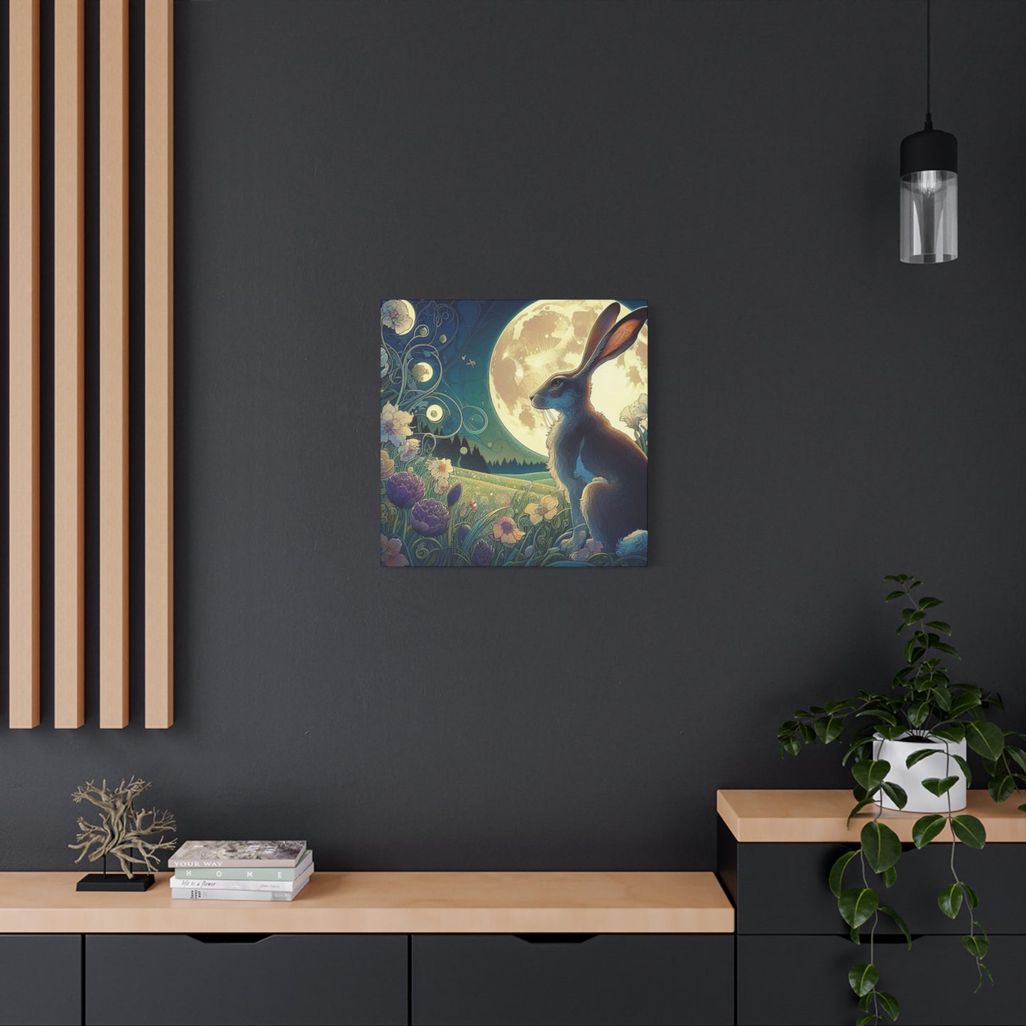 Full Moon And The Rabbit Wall Art & Canvas Prints