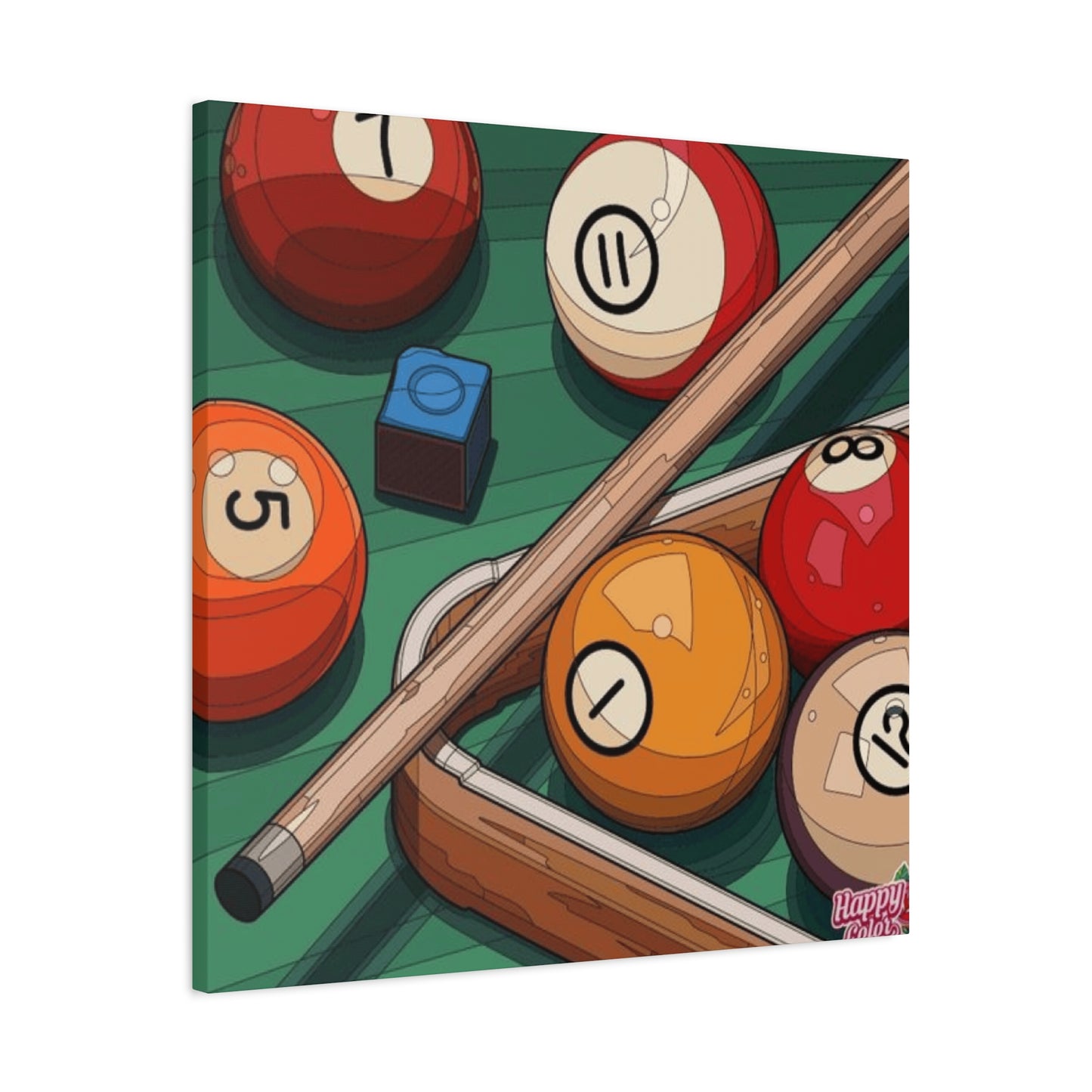 Billiard table, Balls and Cue Wall Art & Canvas Prints