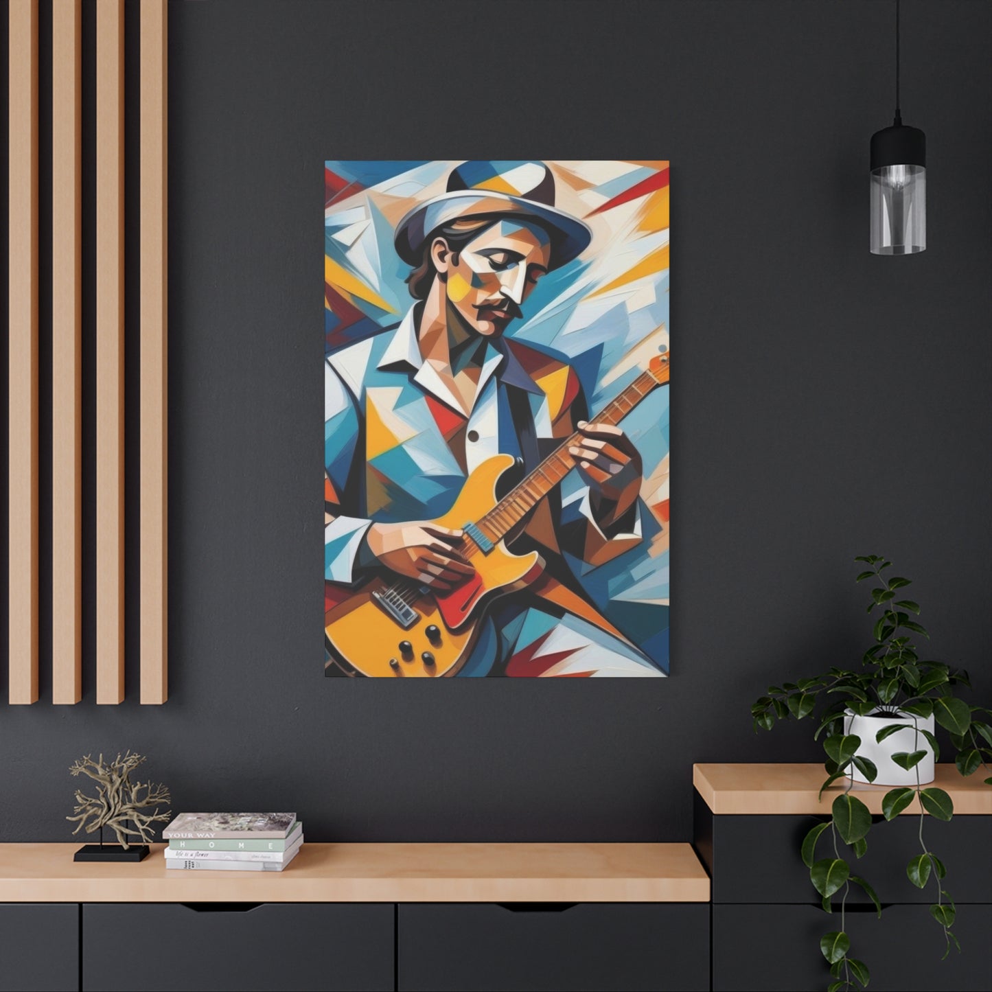 Man Playing Guitar Cubism Wall Art & Canvas Prints