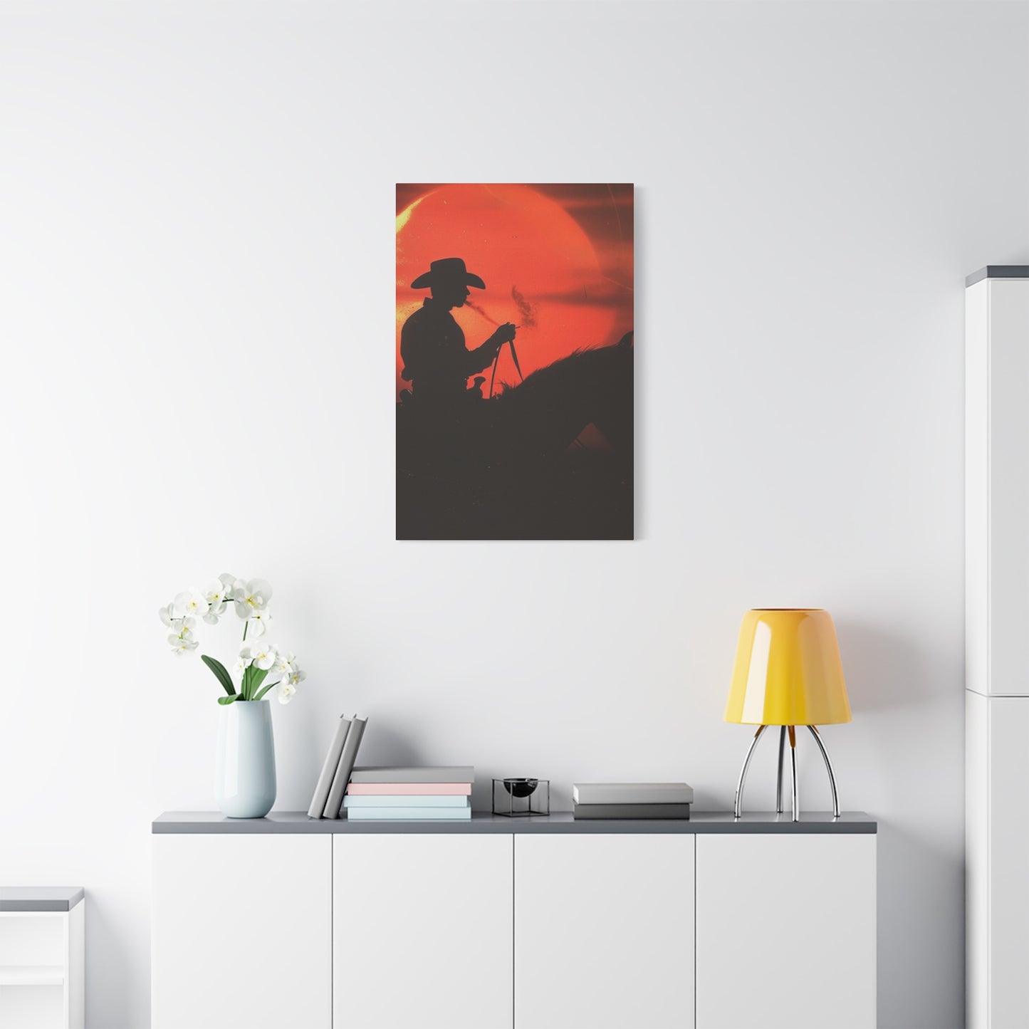 Cowboy In Dawn Wall Art & Canvas Prints