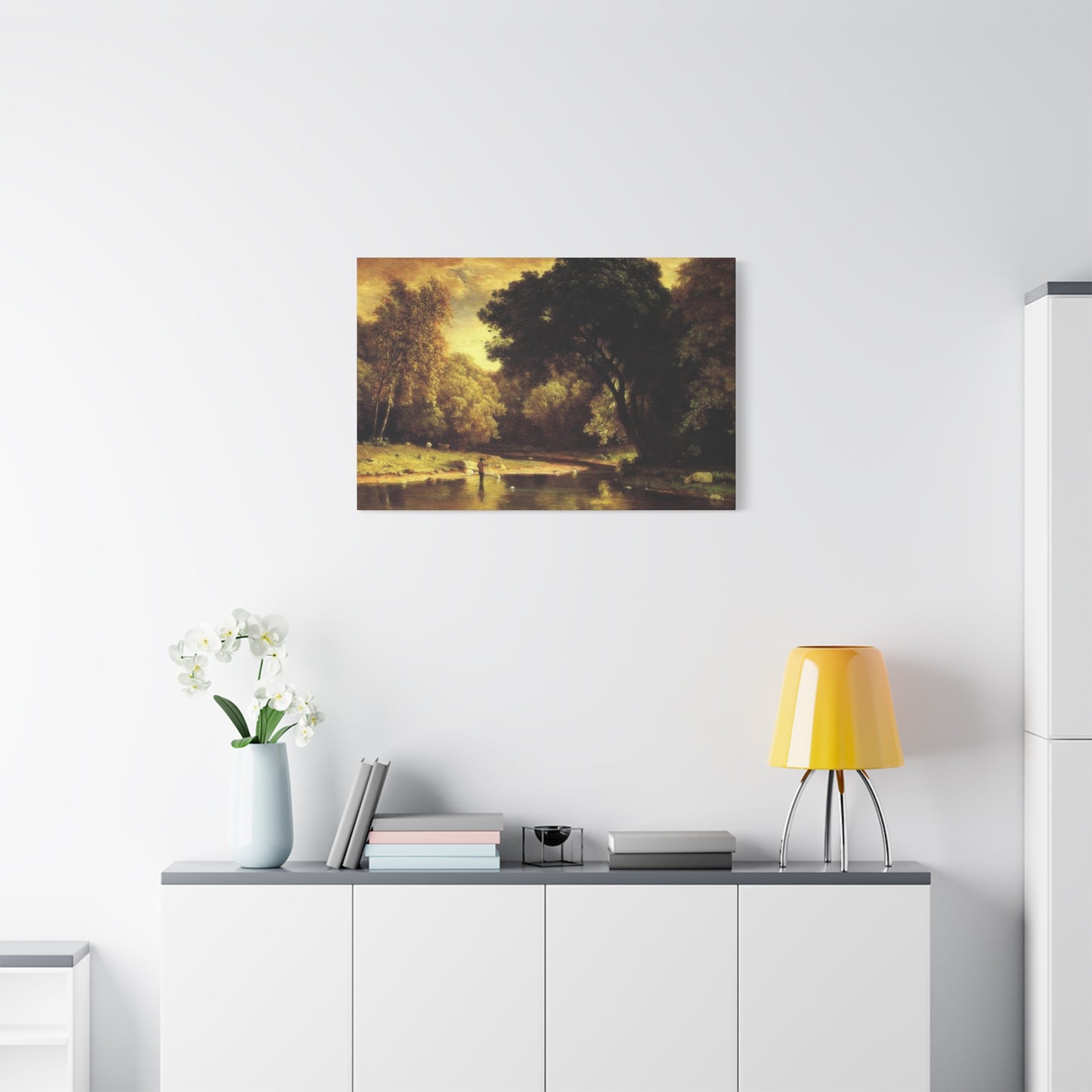 Fisherman In A Stream George Inness Wall Art & Canvas Prints