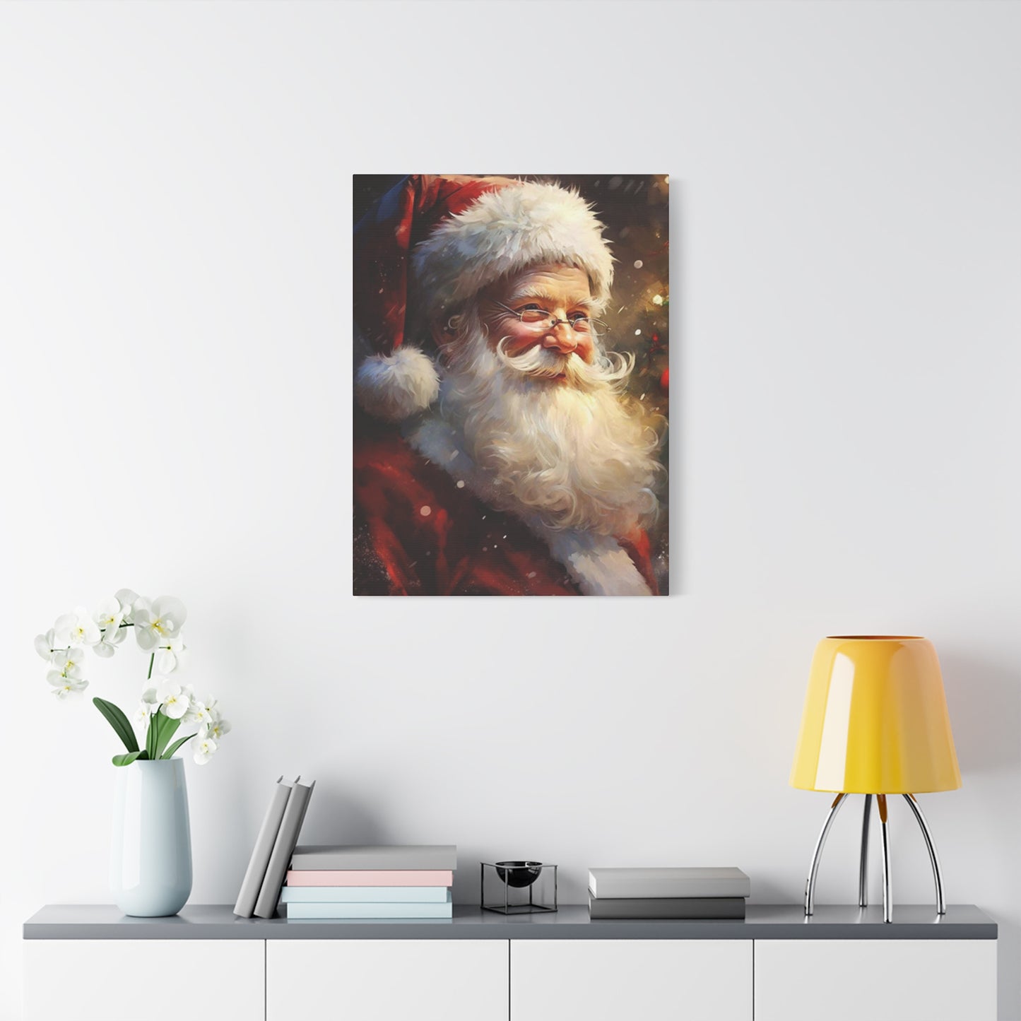 Happy Santa Claus Painting Wall Art & Canvas Prints