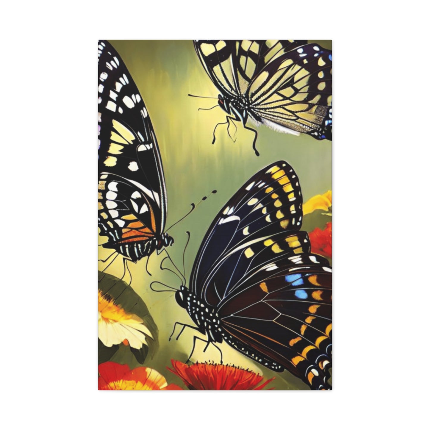Colorful Butterflies on Flowers Wall Art & Canvas Prints