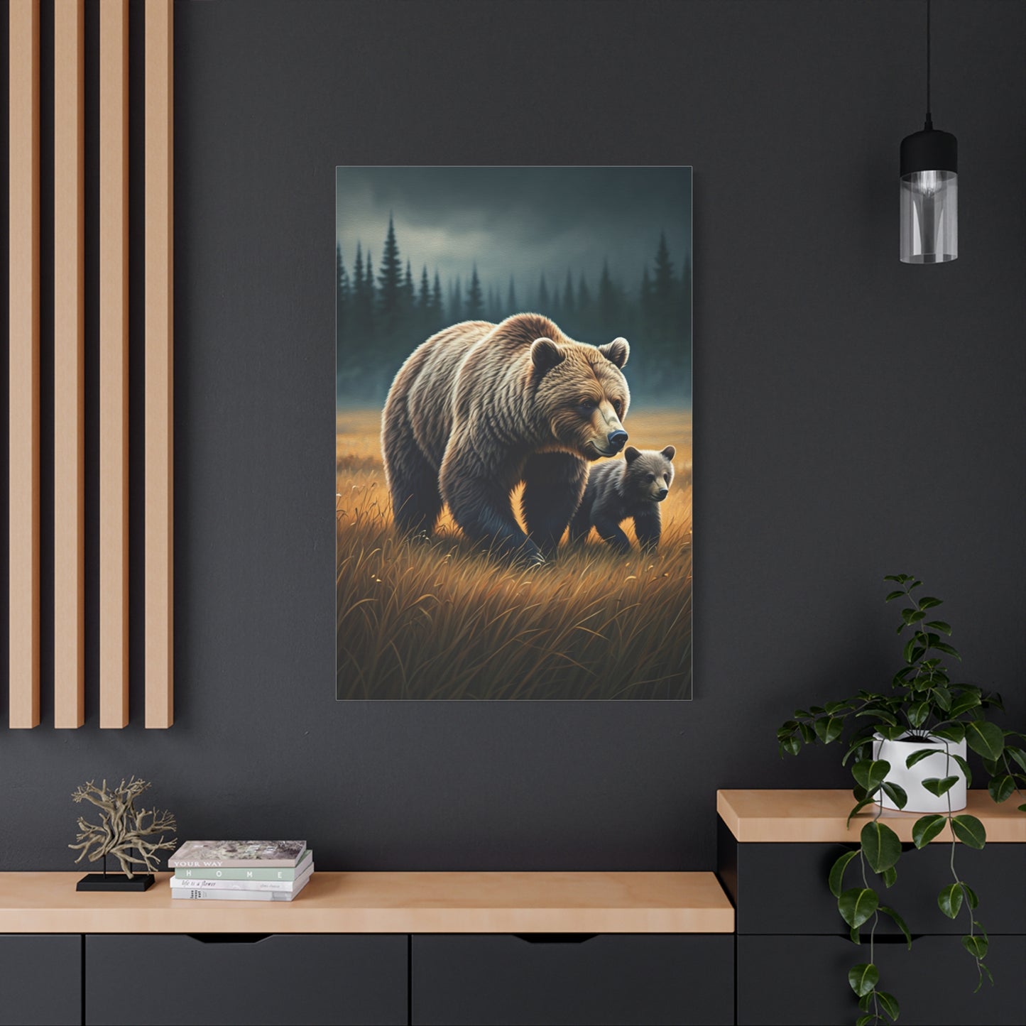 Mother and Cub Golden Meadow Wall Art & Canvas Prints