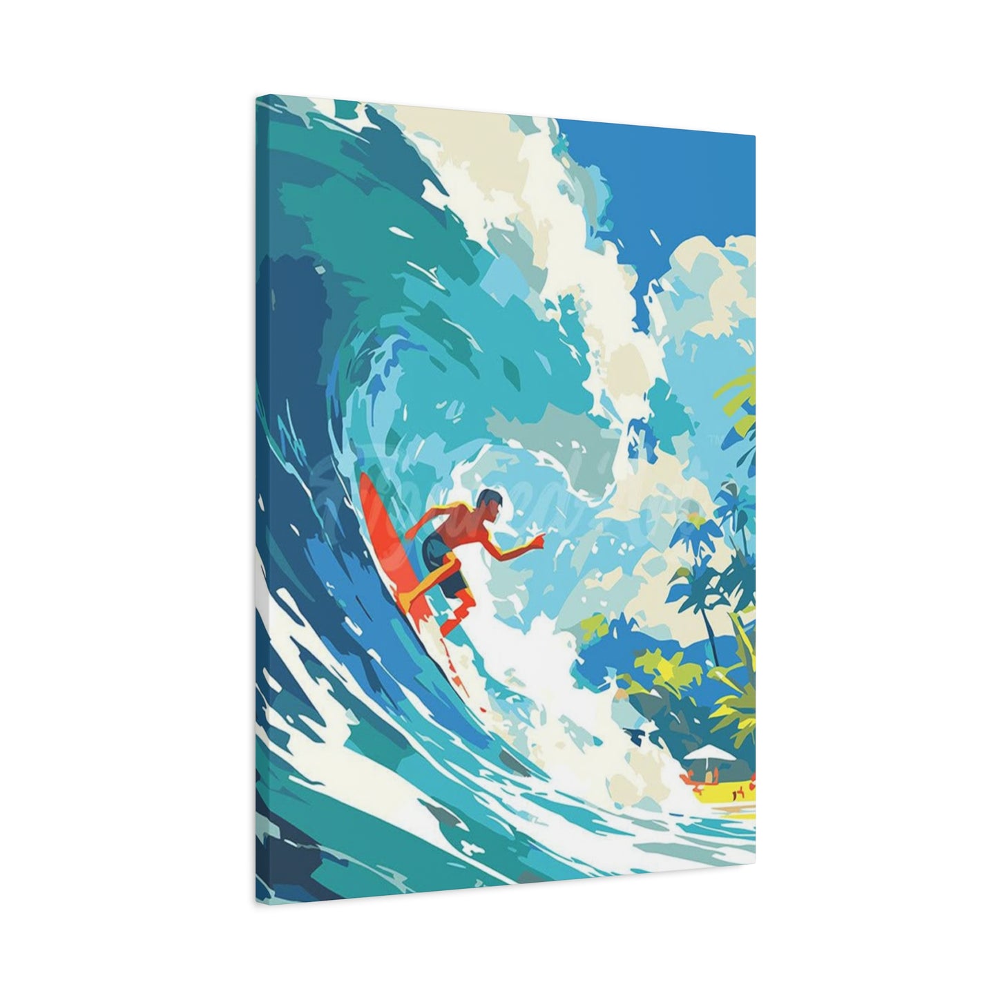 Wave Surfing Abstract Poster Wall Art & Canvas Prints