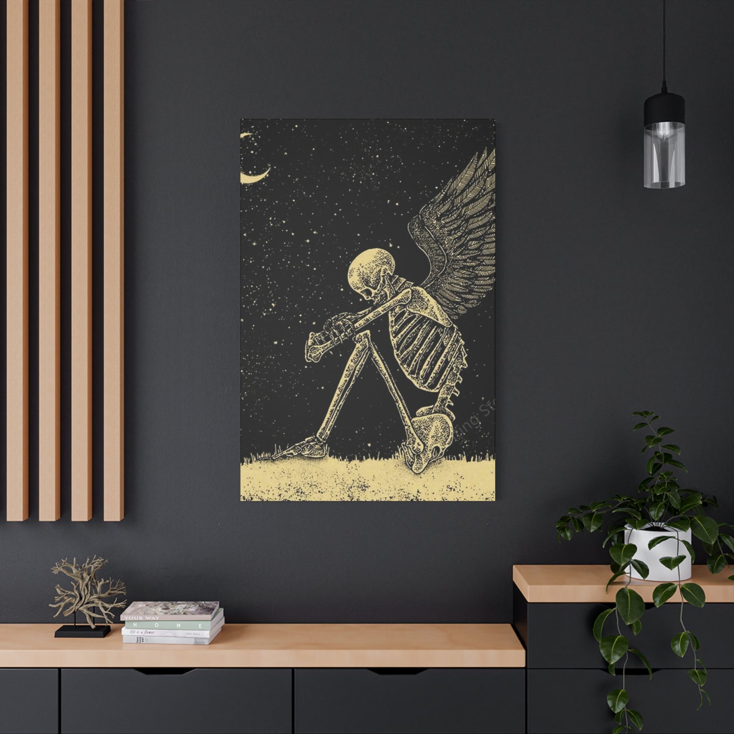 Sad Skeleton Angel Wall Art & Canvas Prints