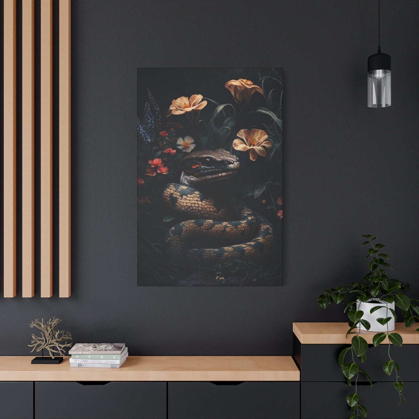 Snake With Flower Wall Art & Canvas Prints