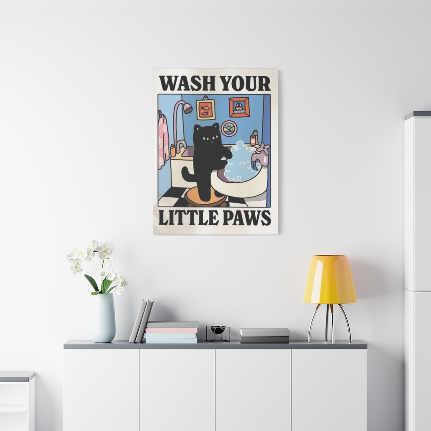 Wash Your Paws Poster Laundry Wall Art & Canvas Prints