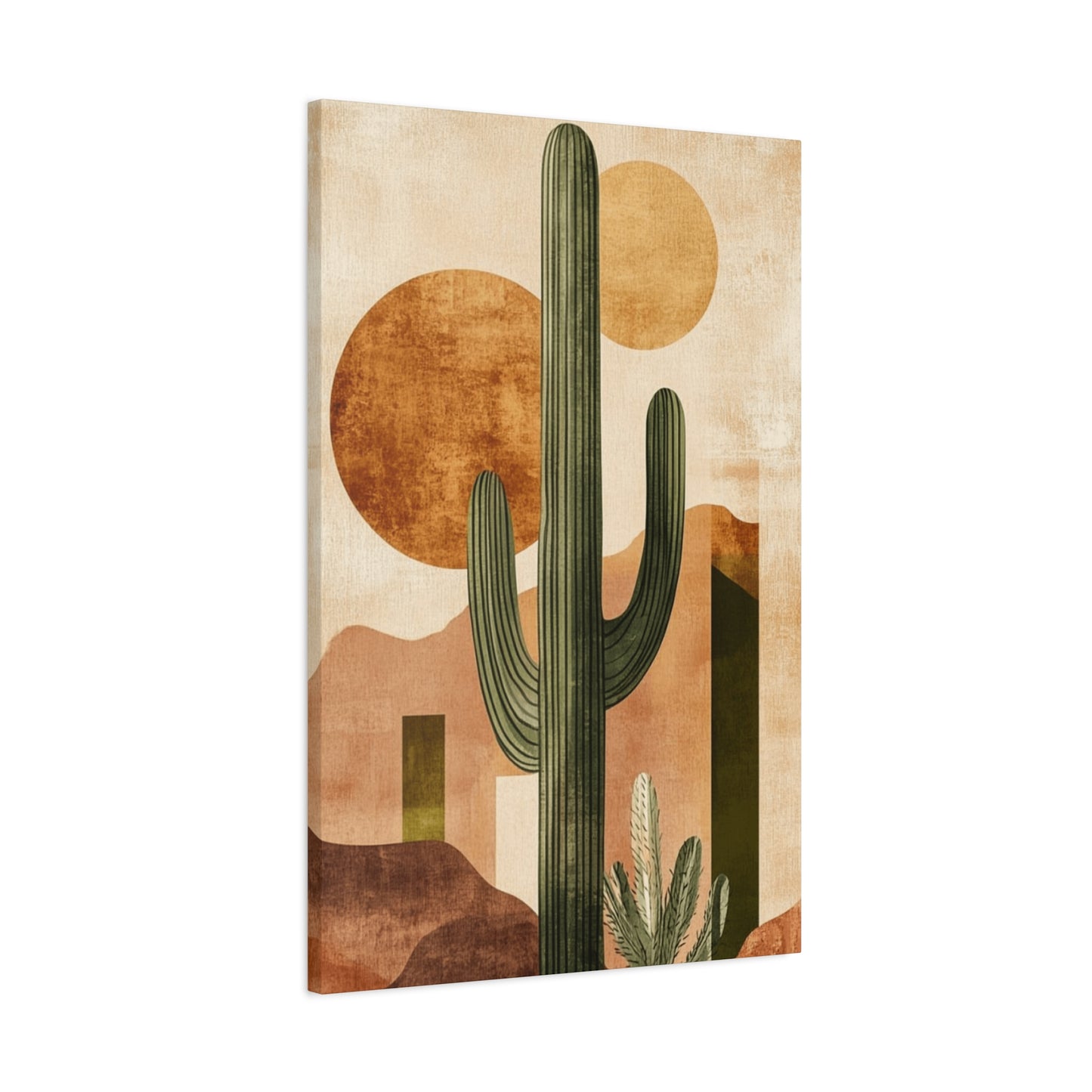Brown Cactus Painting Wall Art & Canvas Prints