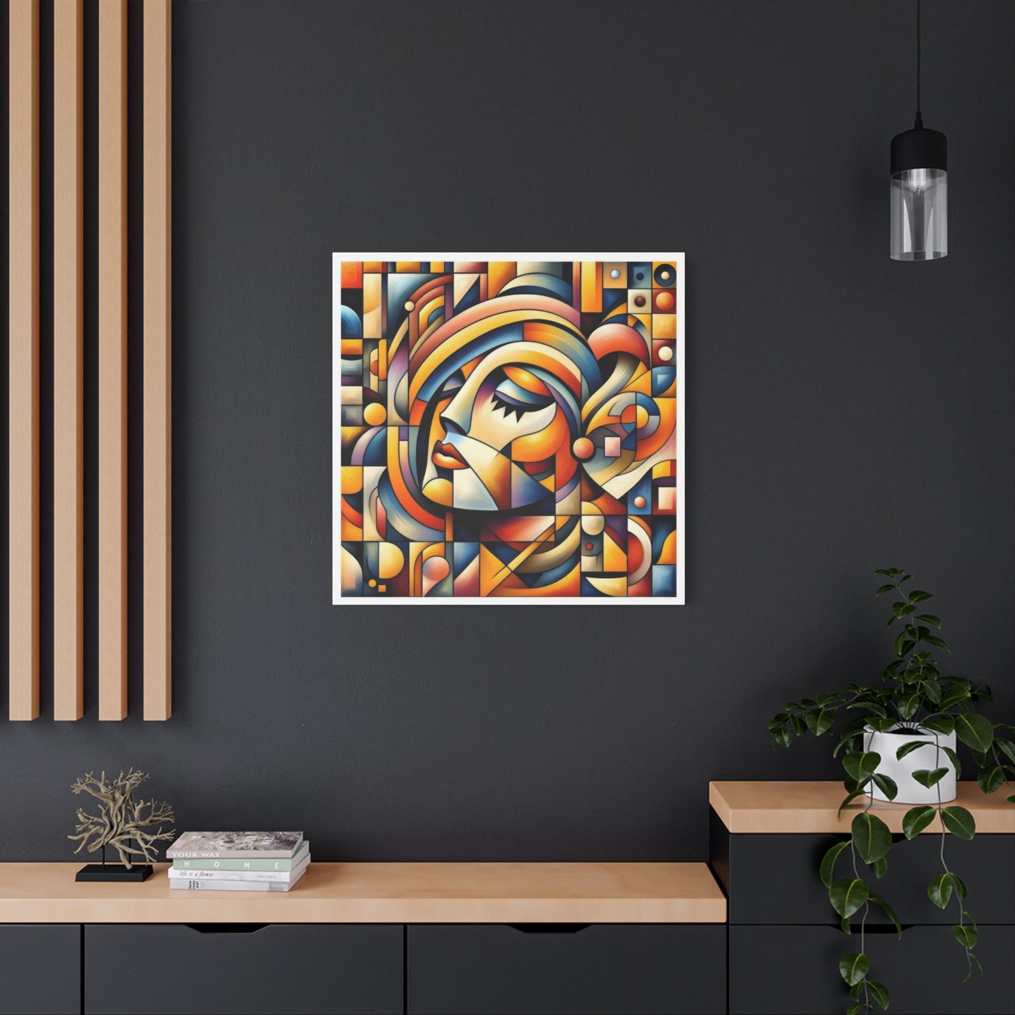 Lady Face Abstract Cubism Wall Art & Canvas Prints