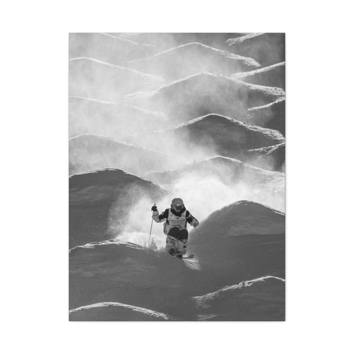 Black & White Skiing Poster Wall Art & Canvas Prints