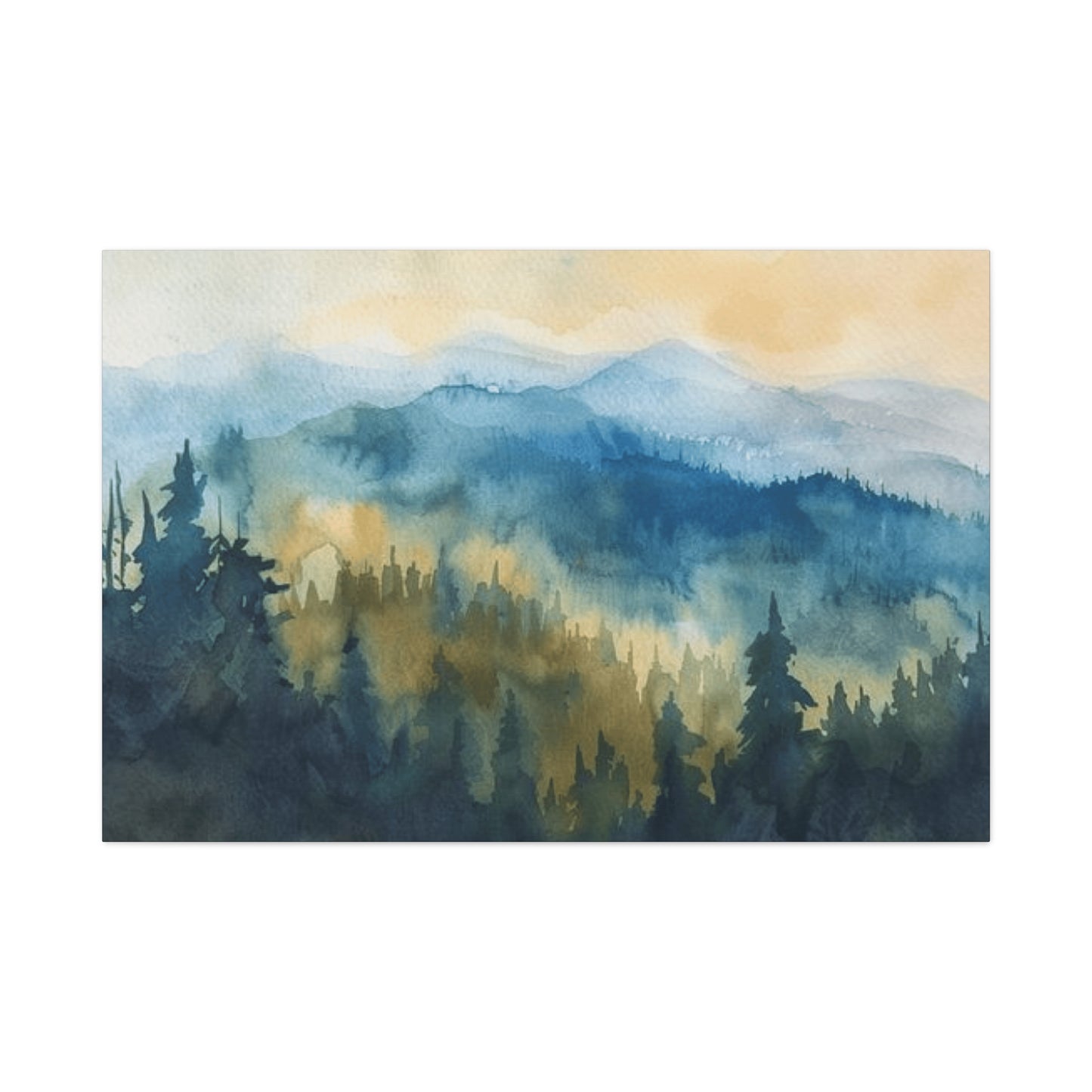 Blue Ridge Forest Water Painting Wall Art & Canvas Prints
