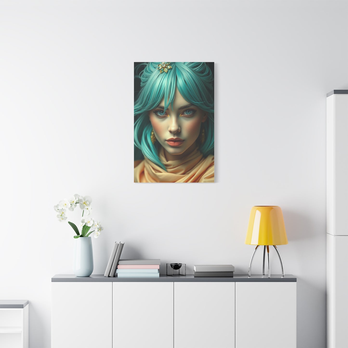 Opulent Teal Tableau wall art & canvas print