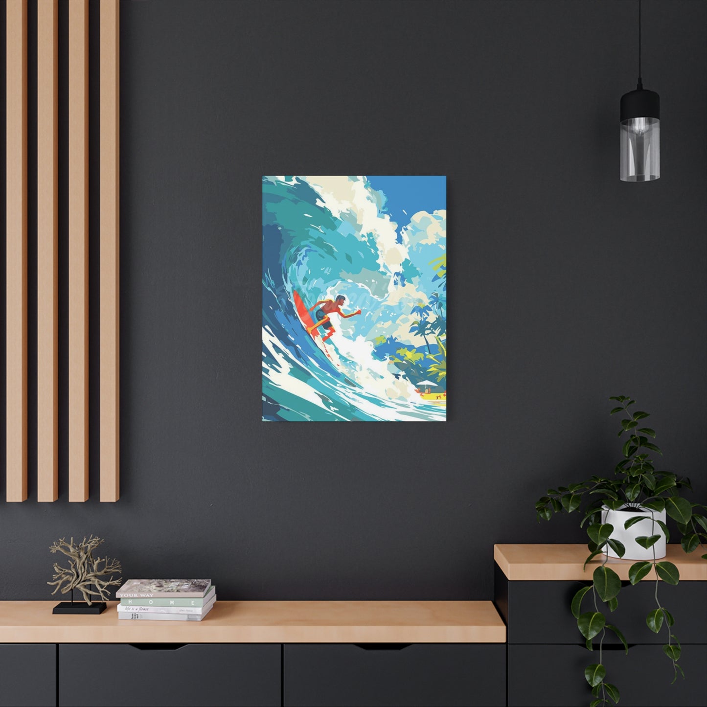 Wave Surfing Abstract Poster Wall Art & Canvas Prints