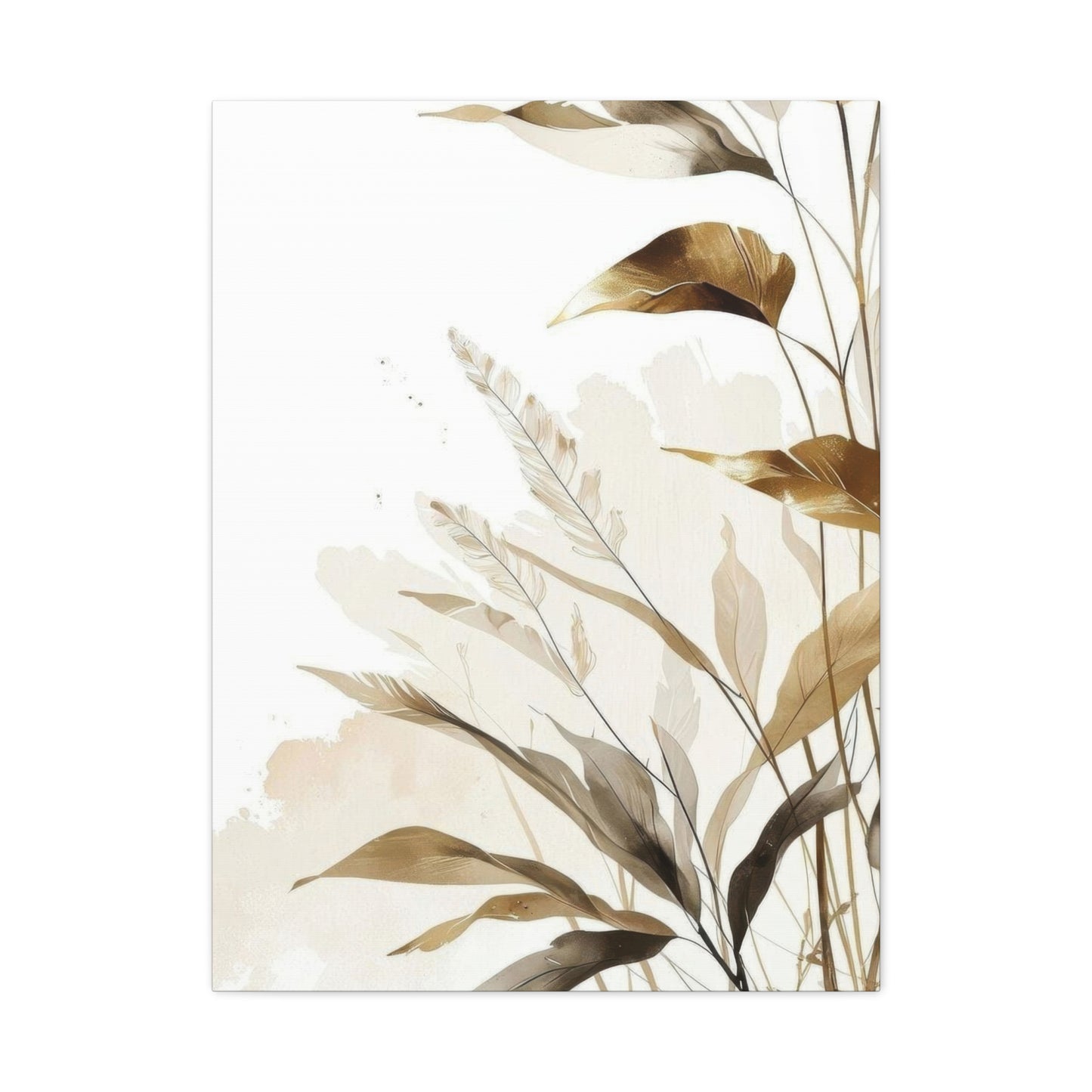 Golden Leaves and Feathers Wall Art & Canvas Prints