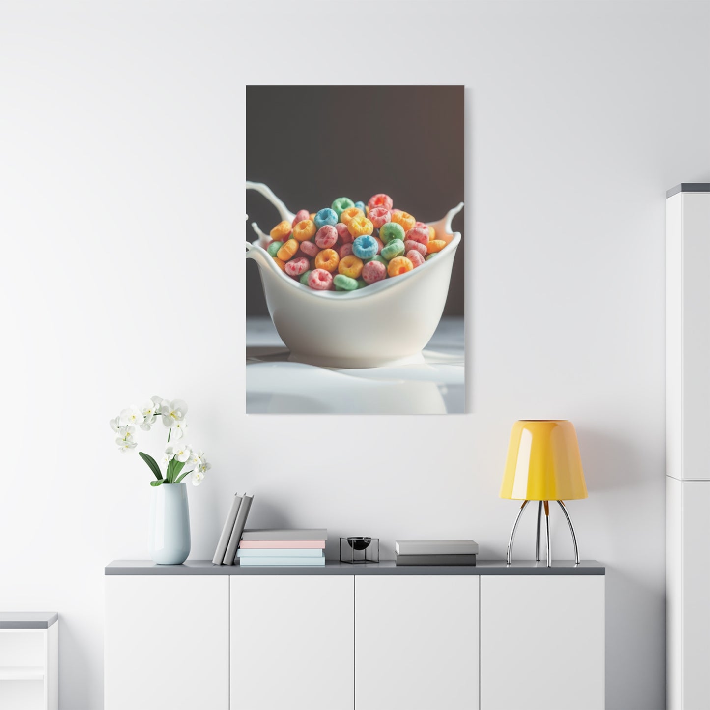 Fruit Loops in Milk Art Premium Canvas 20 Wall Art & Canvas Print