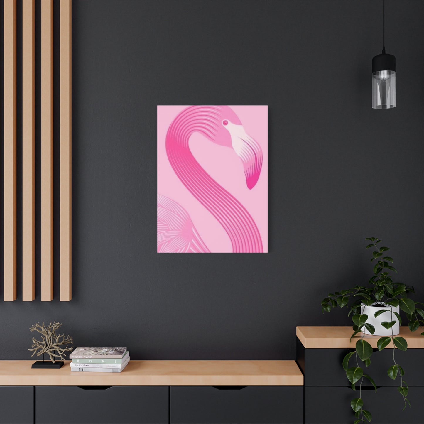 Flamingo Pink Monochrome Wall Art & Canvas Prints