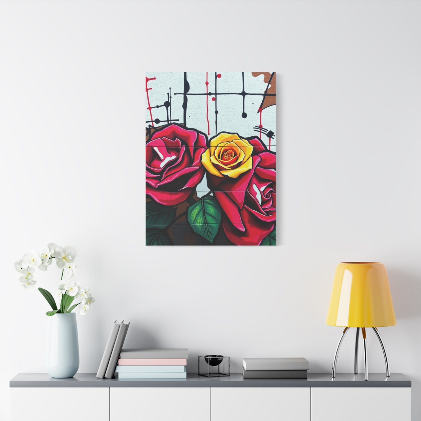 Graffiti Rose Splendor Wall Art & Canvas Print