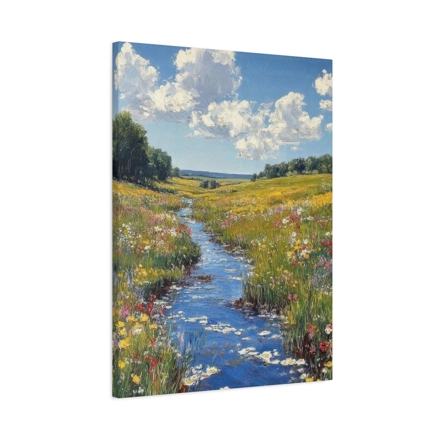 Blue Water Green Fields Colorful Wall Art & Canvas Prints
