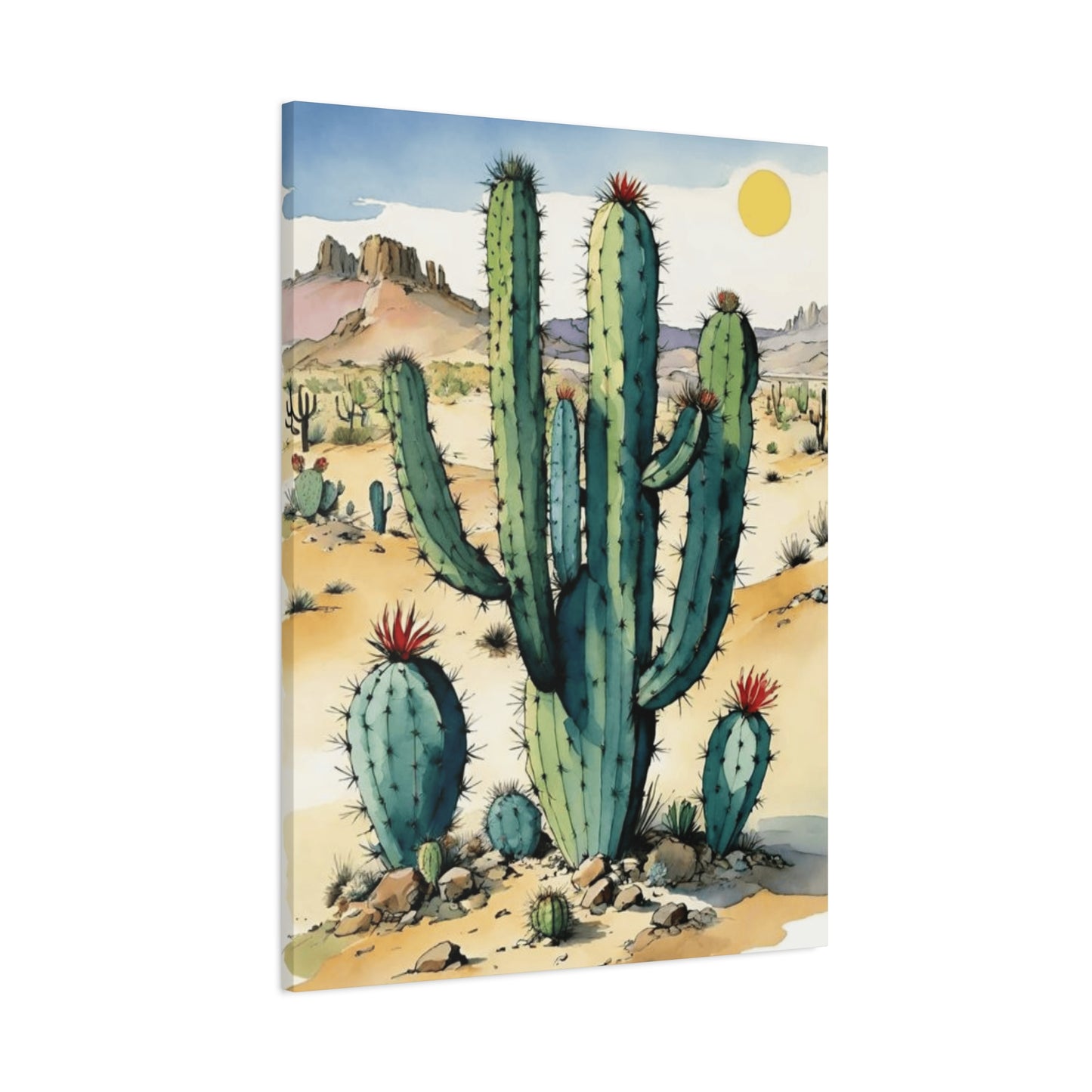 Large Cacti in Desert Wall Art & Canvas Prints