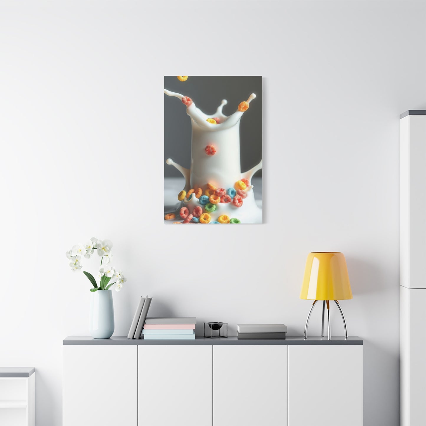 Fruit Loops in Milk Art Premium Canvas 16 Wall Art & Canvas Print