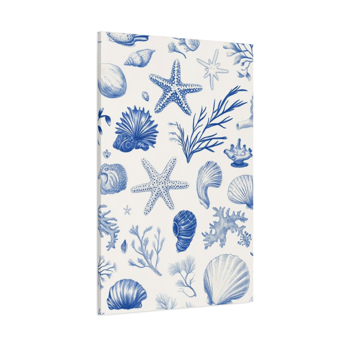 Beautiful Blue Shell Shapes Wall Art & Canvas Prints