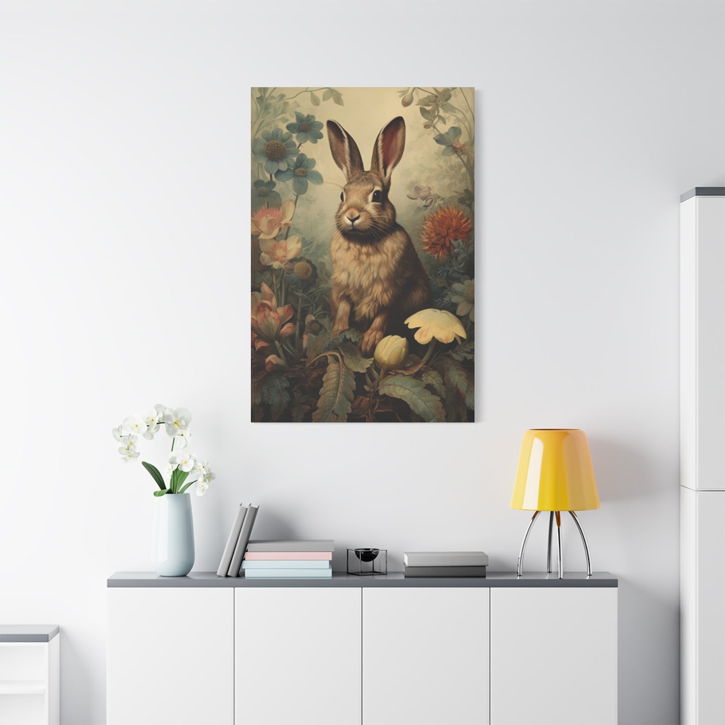Flora, Fauna & Small White Rabbit Wall Art & Canvas Prints