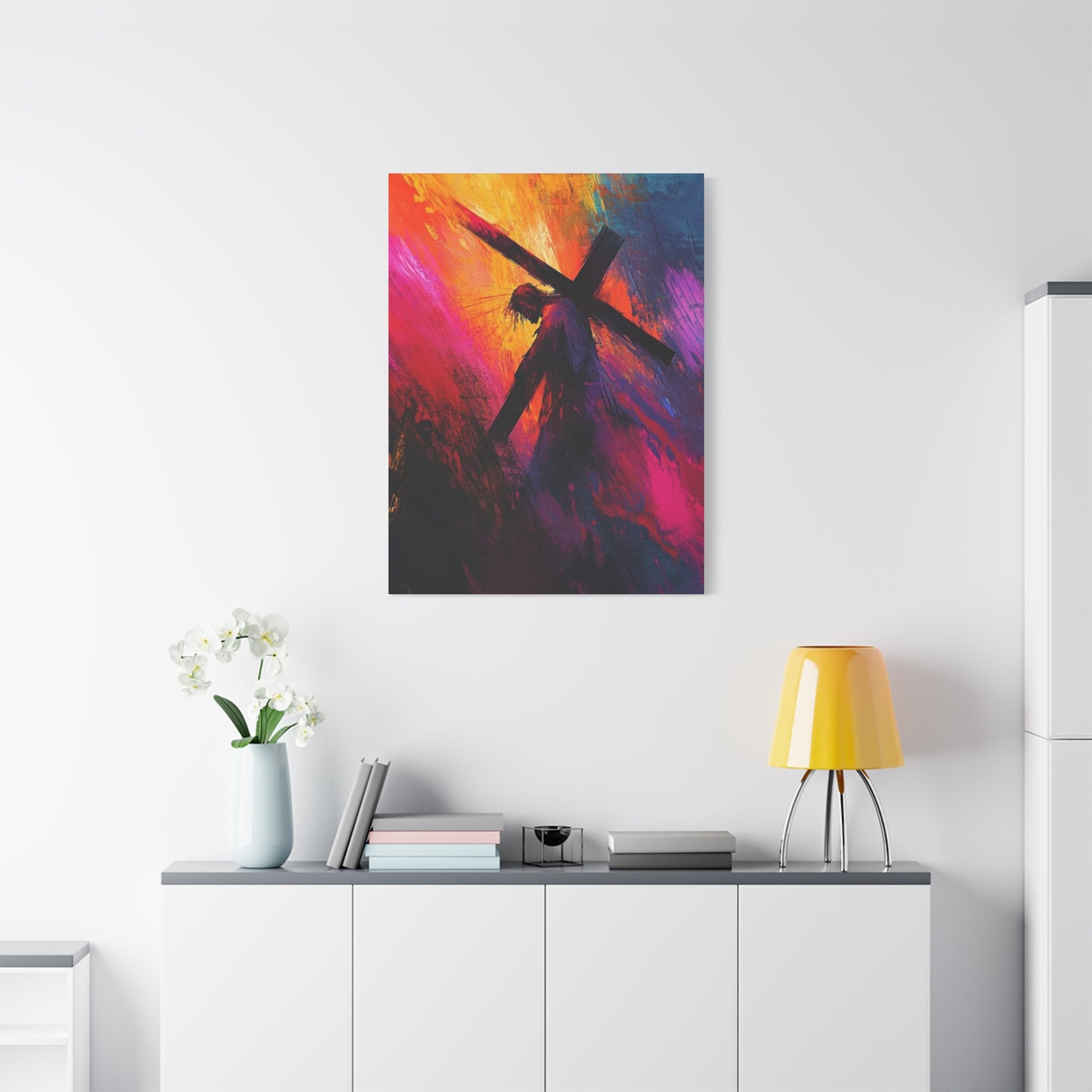 Abstract Jesus Caring Cross Wall Art & Canvas Prints
