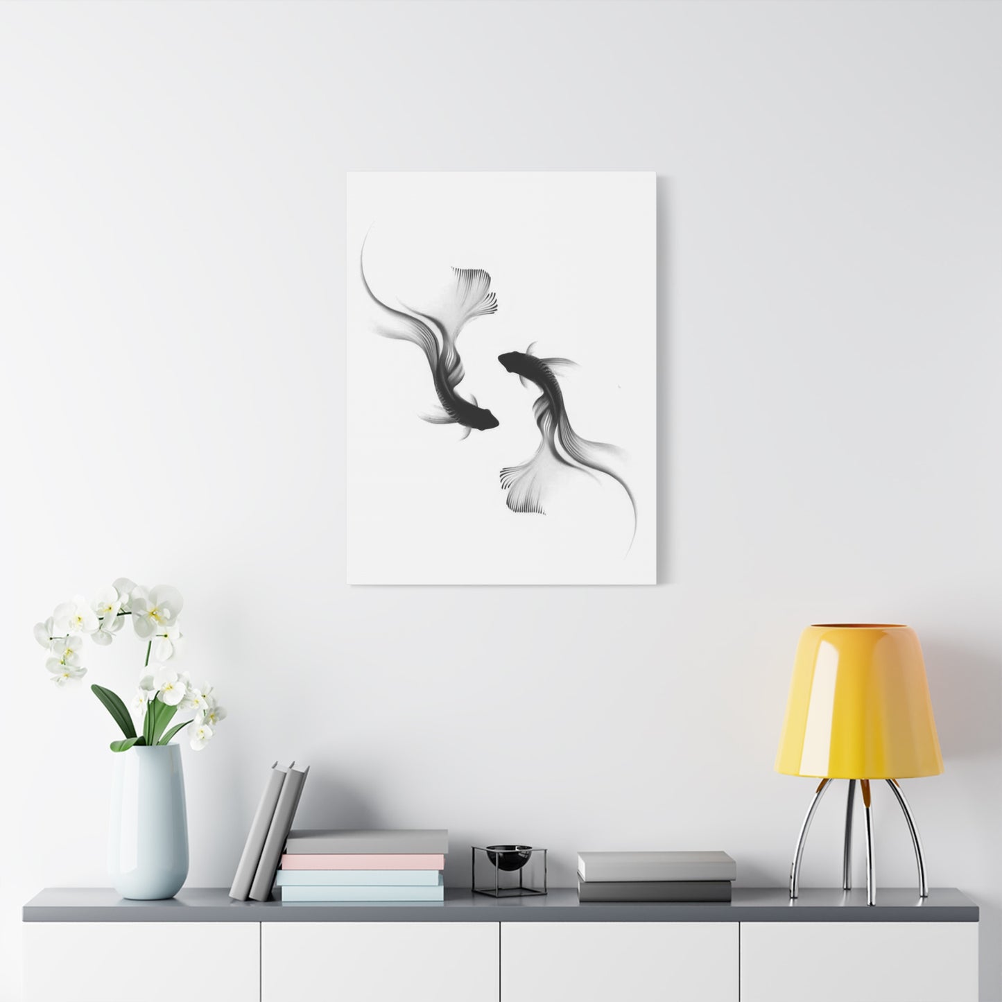 Fishes Grey Wall Art & Canvas Prints