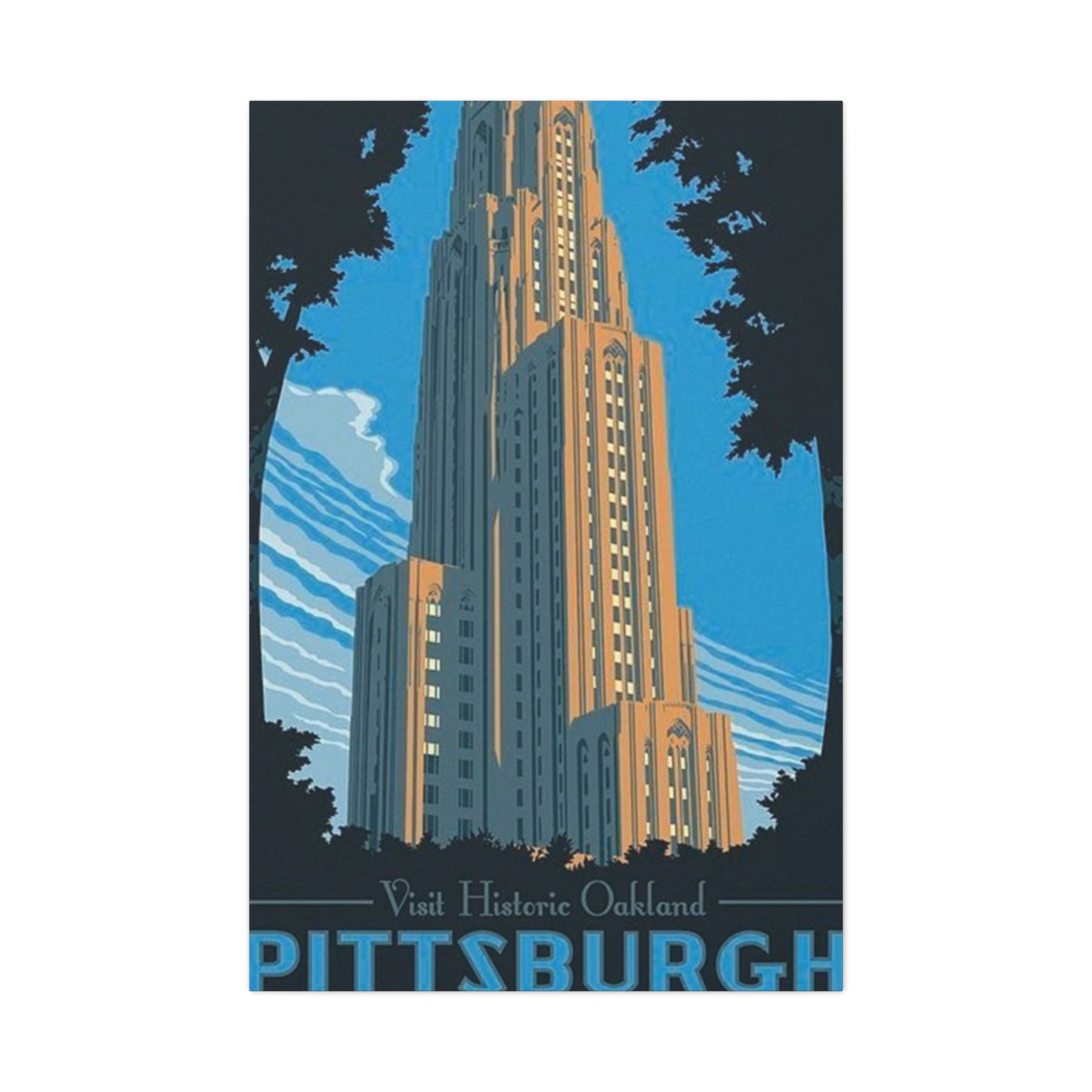 Historic Oakland Pittsburgh Poster Wall Art & Canvas Prints