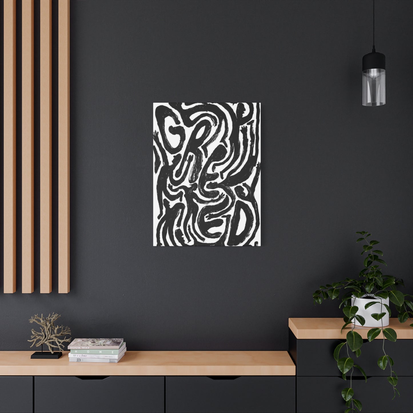 Black & White Greed Wall Art & Canvas Prints