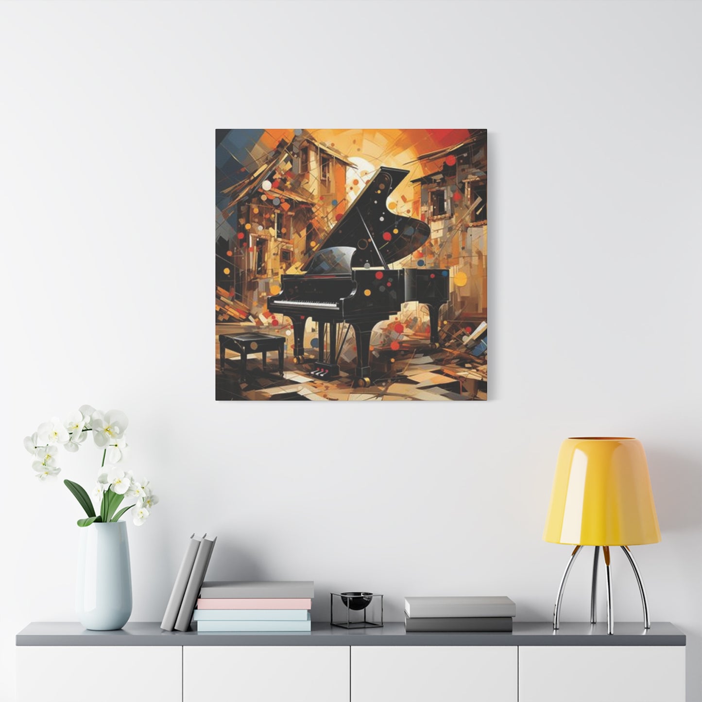 Black Piano Painting Wall Art & Canvas Prints