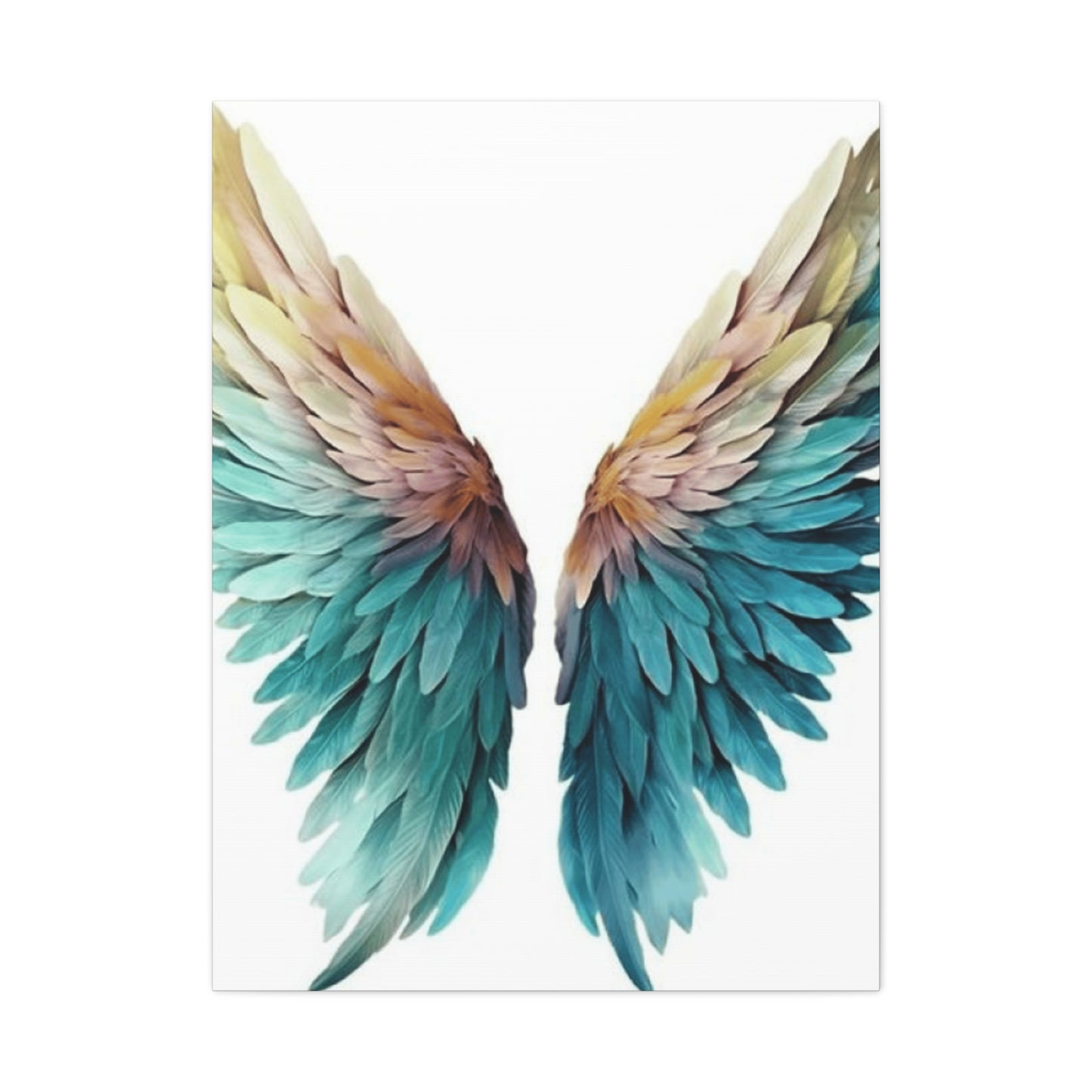 Blue and Golden Angel Wings Wall Art & Canvas Prints