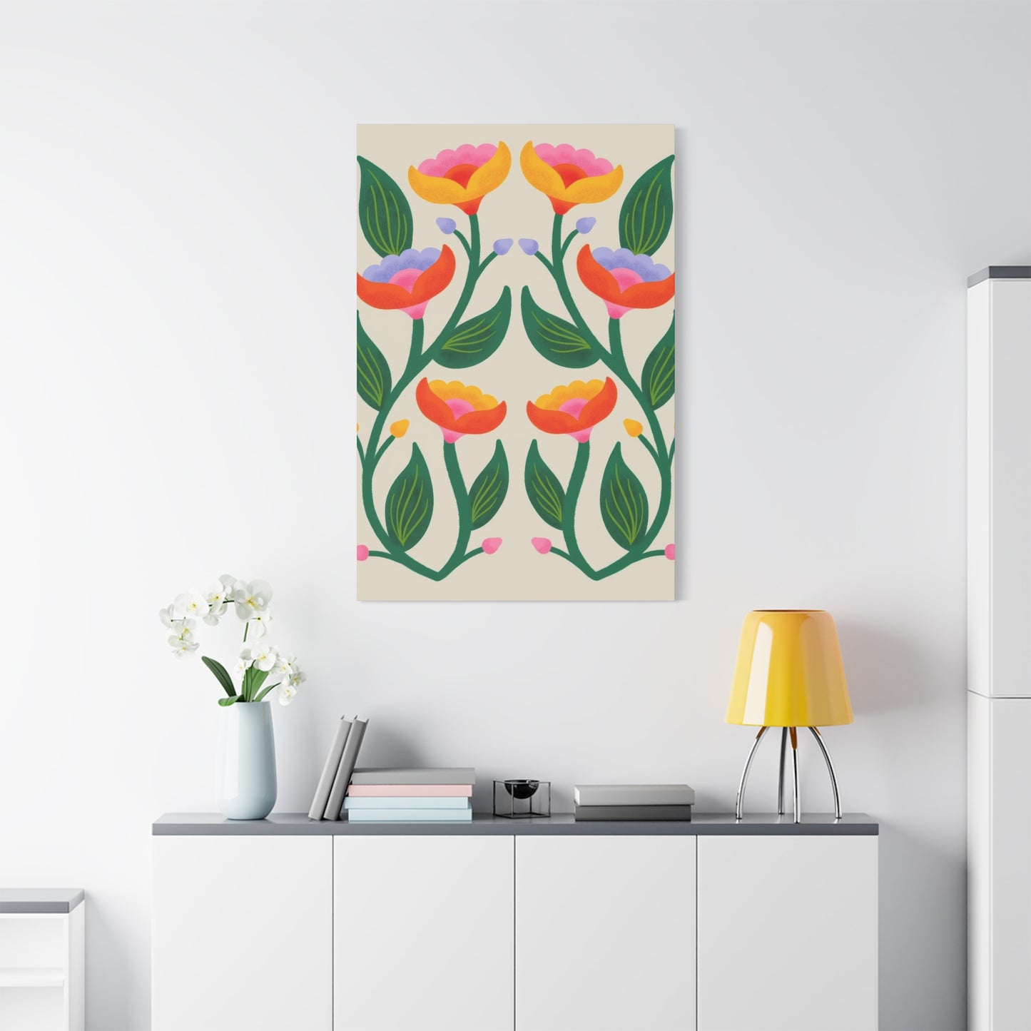 Symmetric Colorful Flowers Wall Art & Canvas Prints