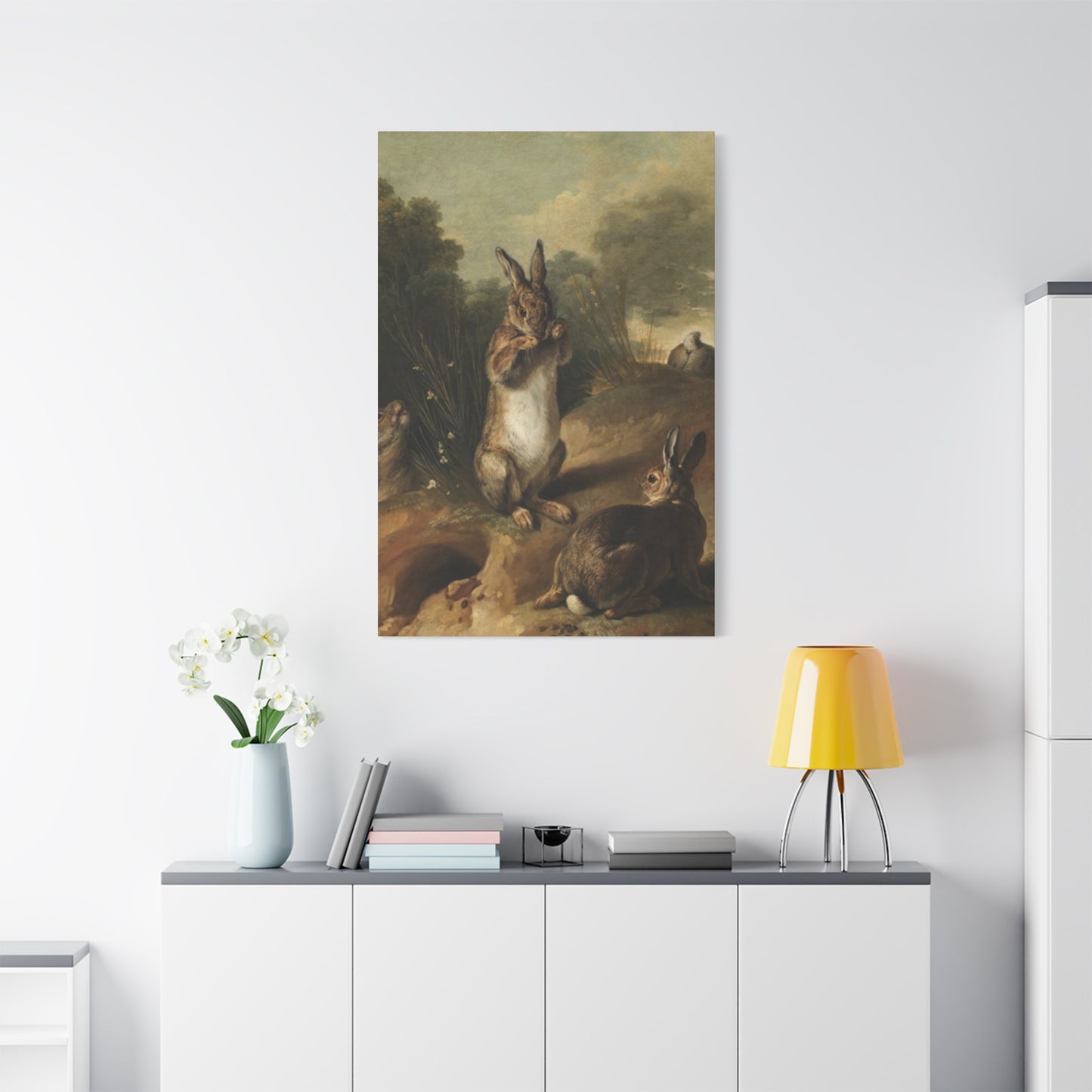 Rabbit In Wild Painting Wall Art & Canvas Prints