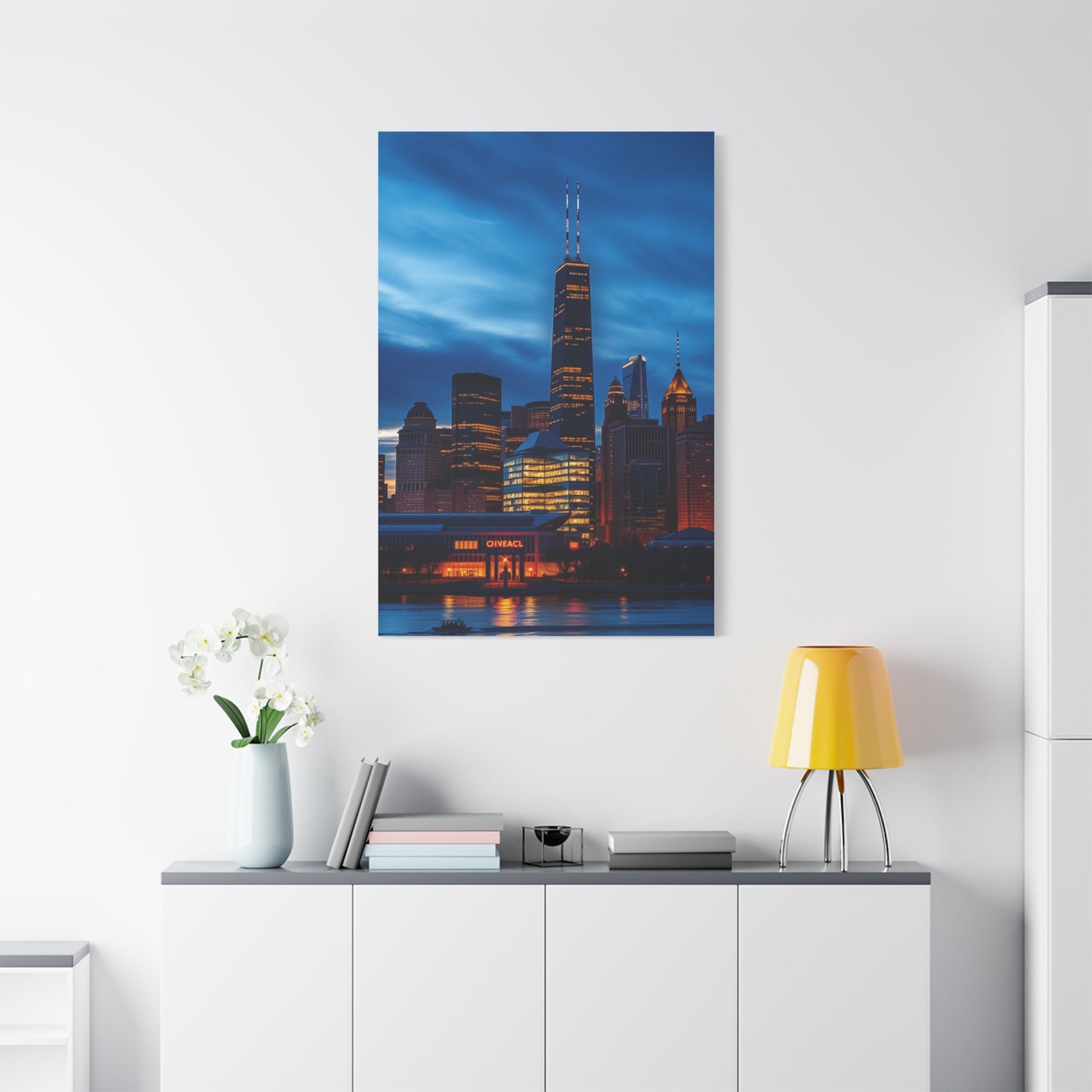 Chicago Skylines Art Canvas Art 4 Wall Art & Canvas Print