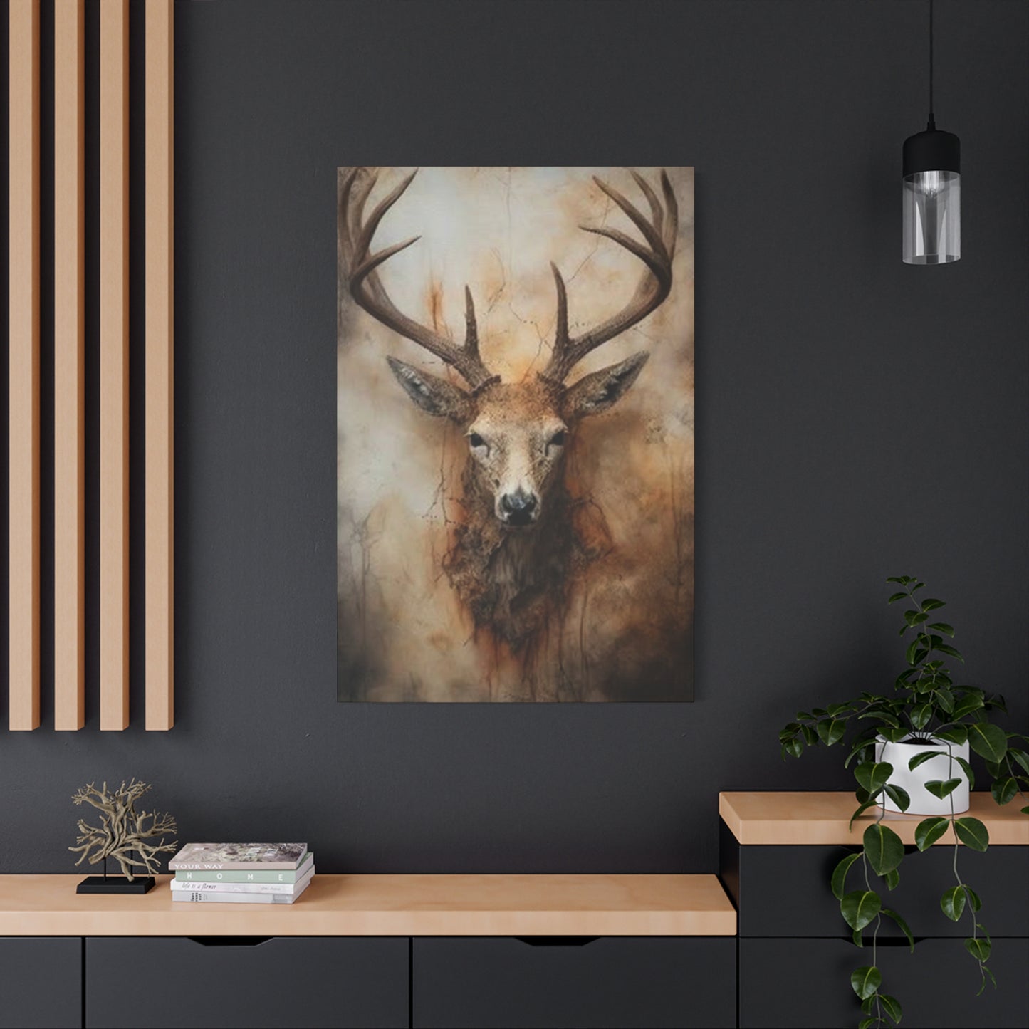 Reindeer Head Painting Wall Art & Canvas Prints