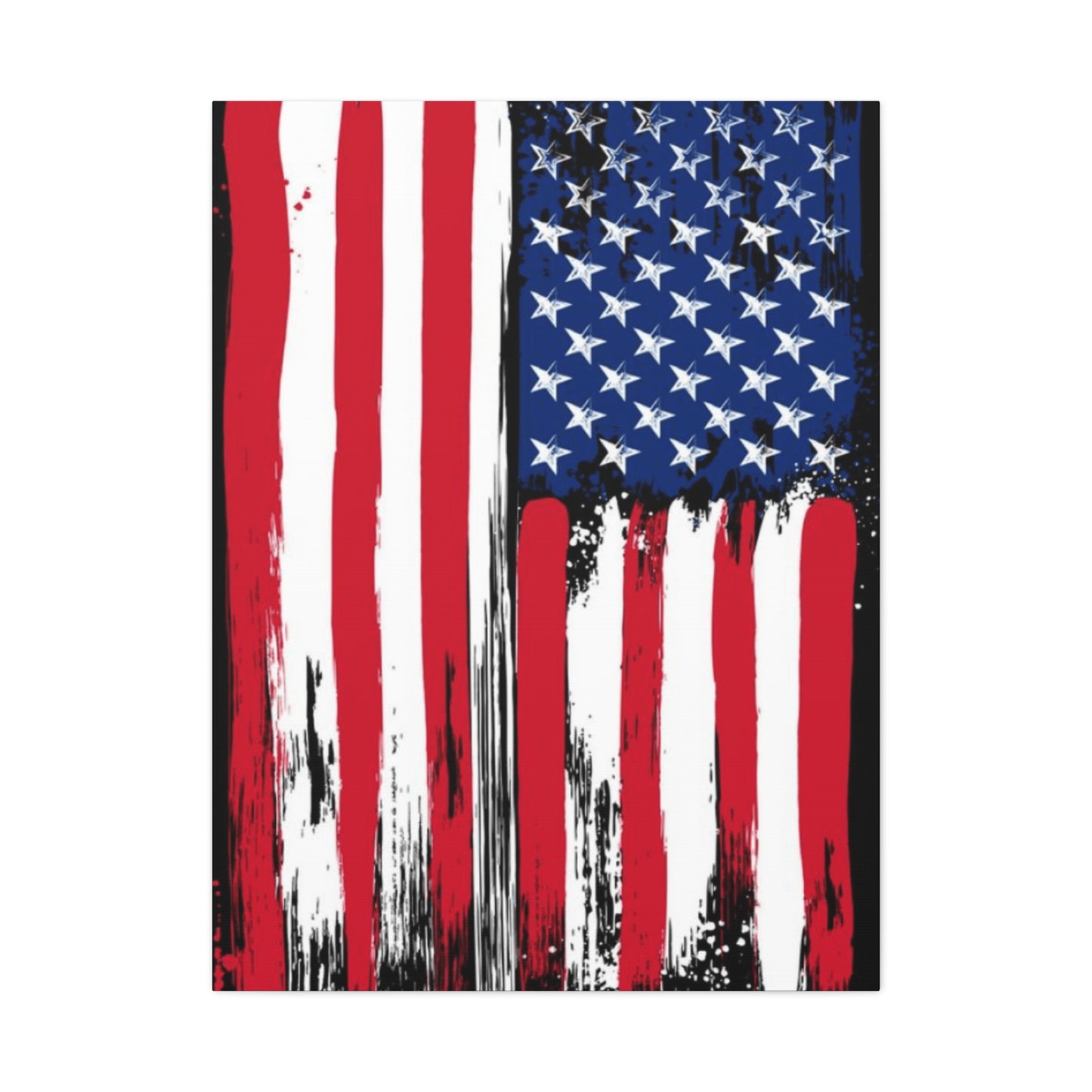 American Flag in Black Background Wall Art & Canvas Prints