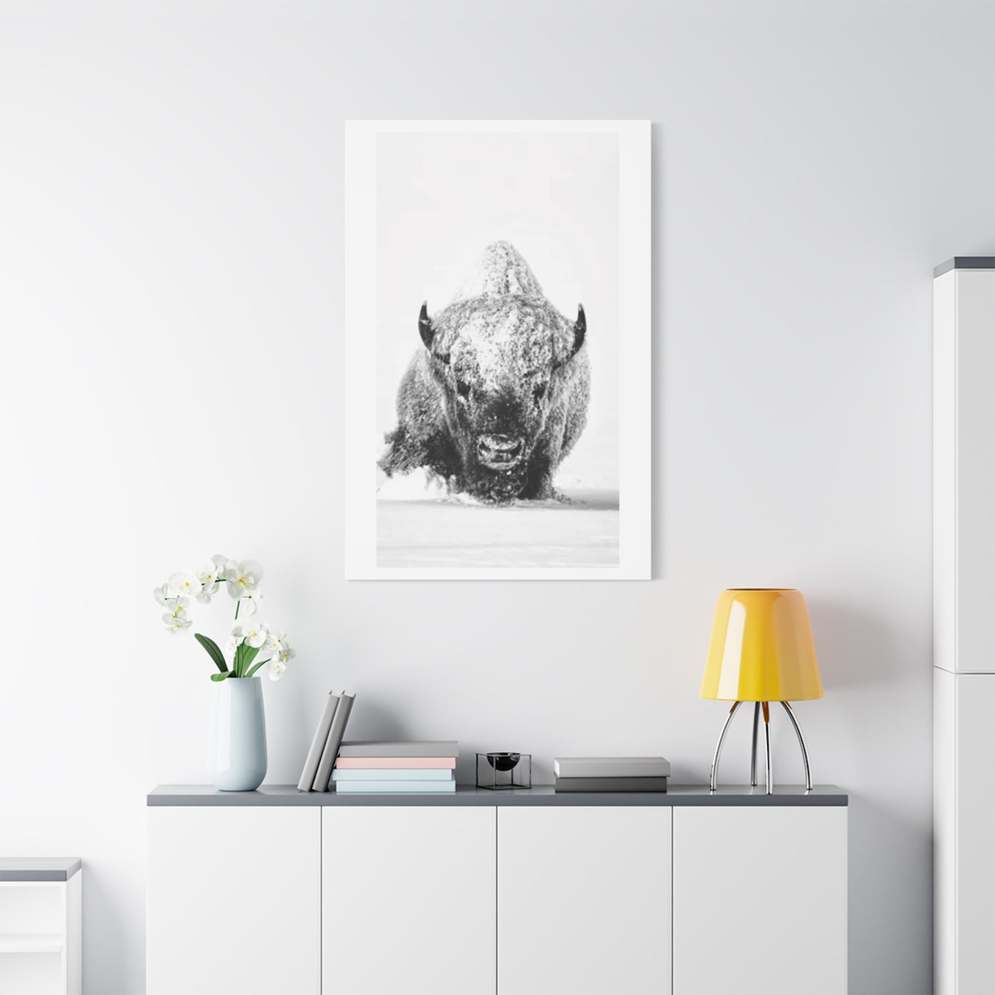 Snowy Bull Wall Art & Canvas Prints