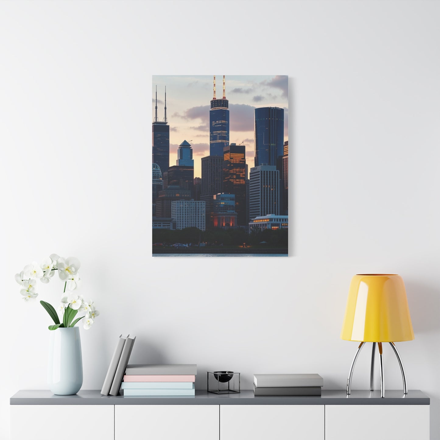 Chicago Skylines Art Canvas Art 5 Wall Art & Canvas Print