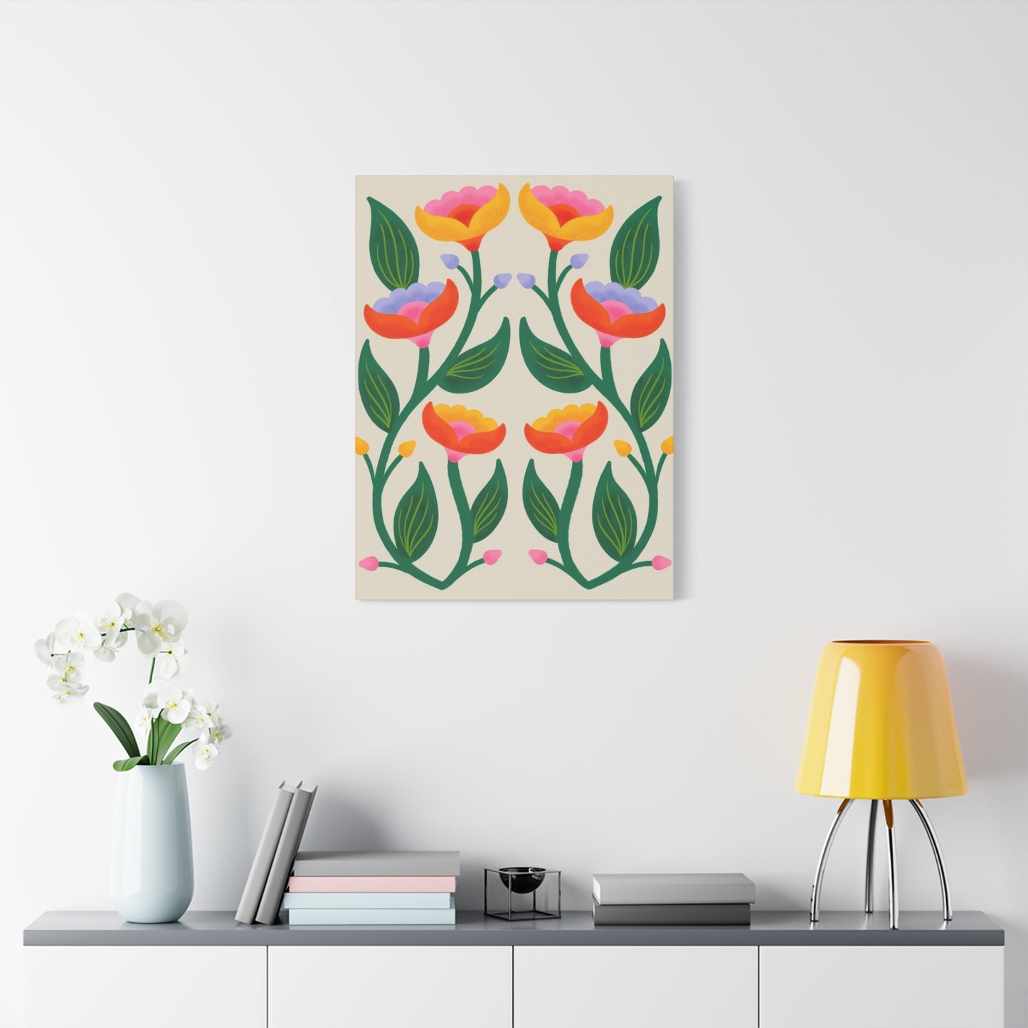Symmetric Colorful Flowers Wall Art & Canvas Prints