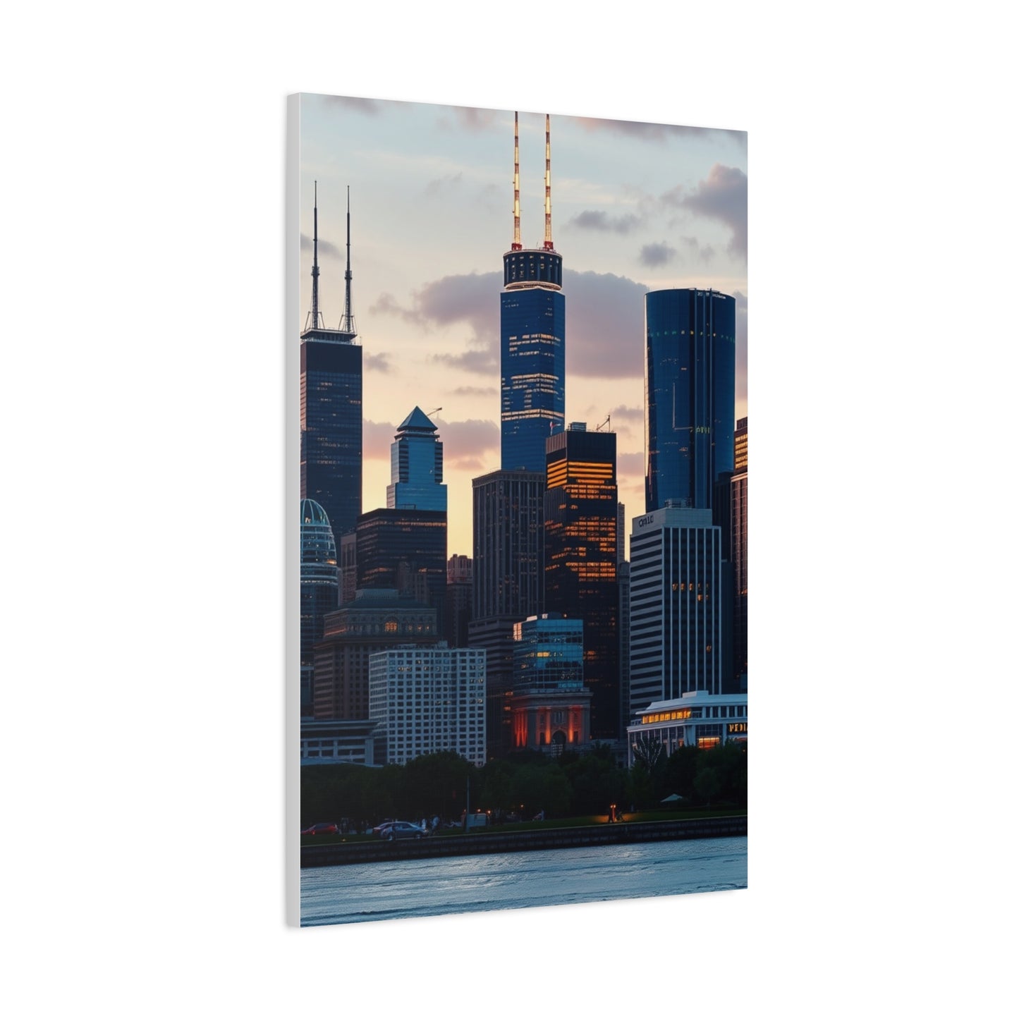 Chicago Skylines Art Canvas Art 5 Wall Art & Canvas Print