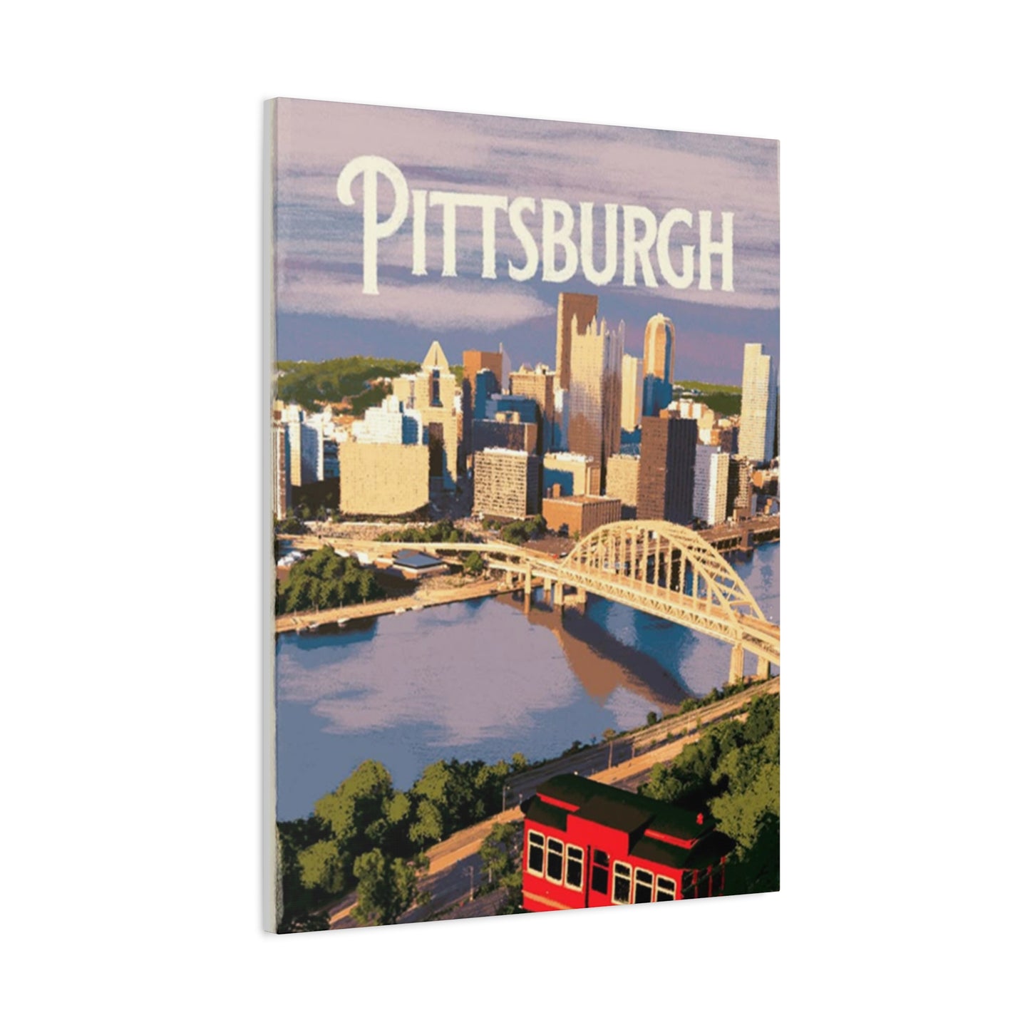 Pittsburgh Bridge & River Poster Wall Art & Canvas Prints