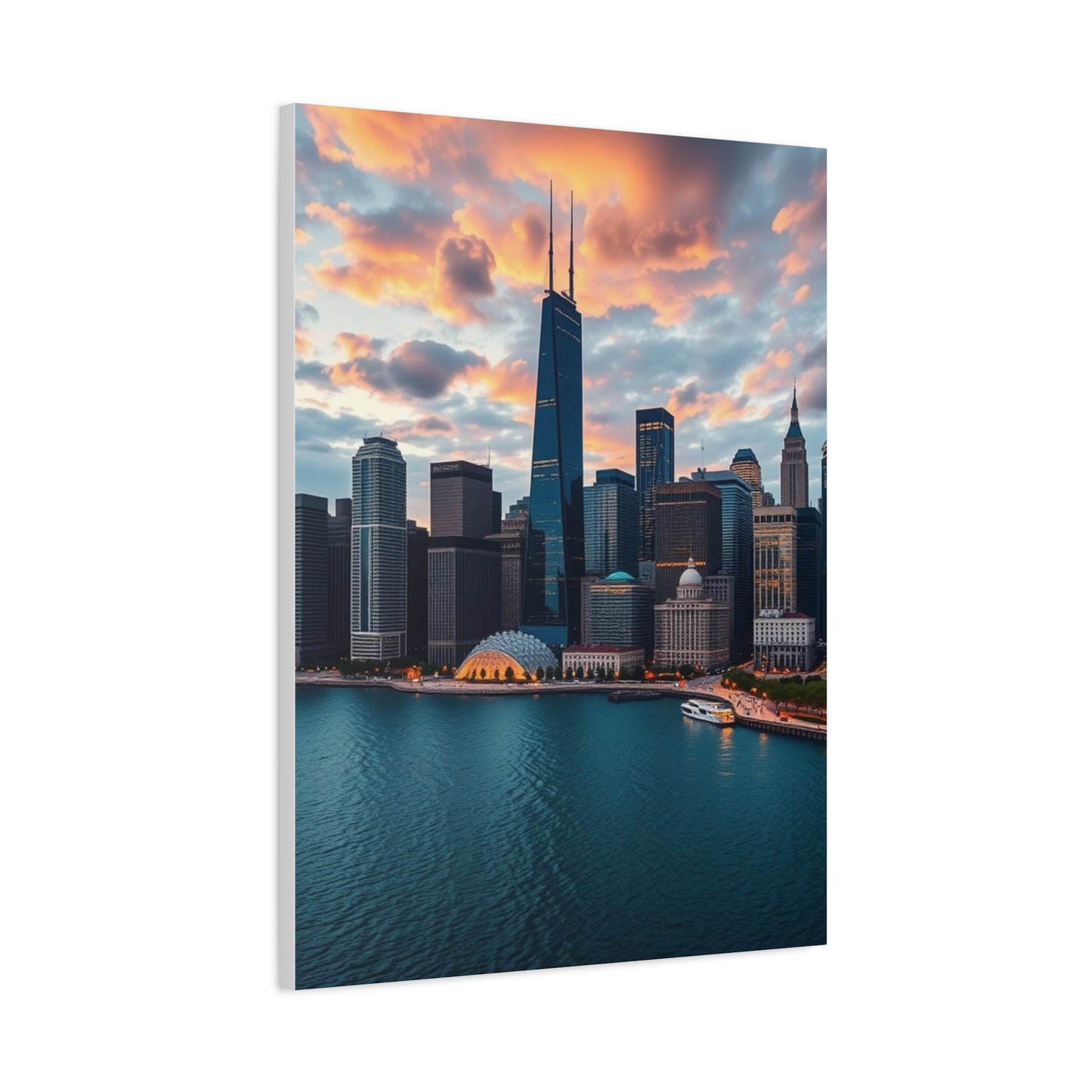 Chicago Skylines Art Canvas Art 7 Wall Art & Canvas Print