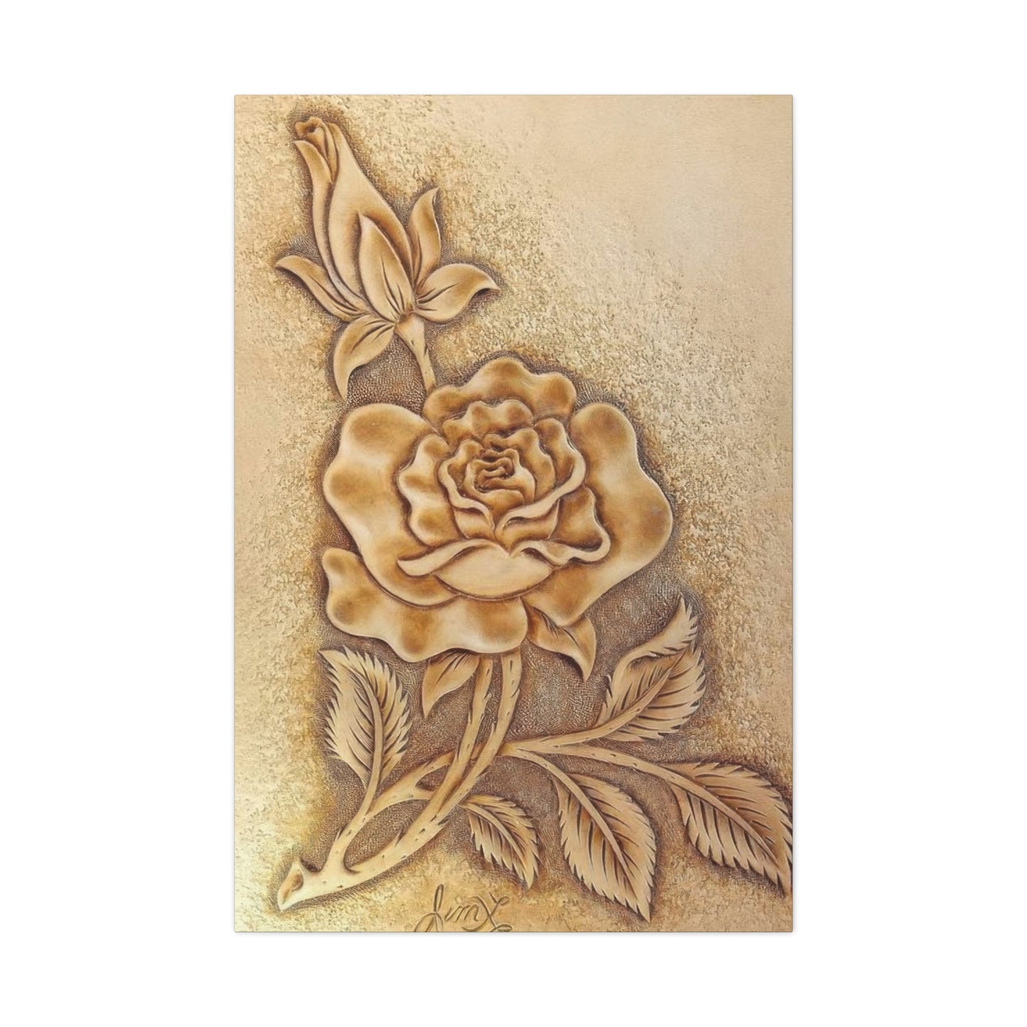 Rose Flower Leather Pattern Wall Art & Canvas Prints