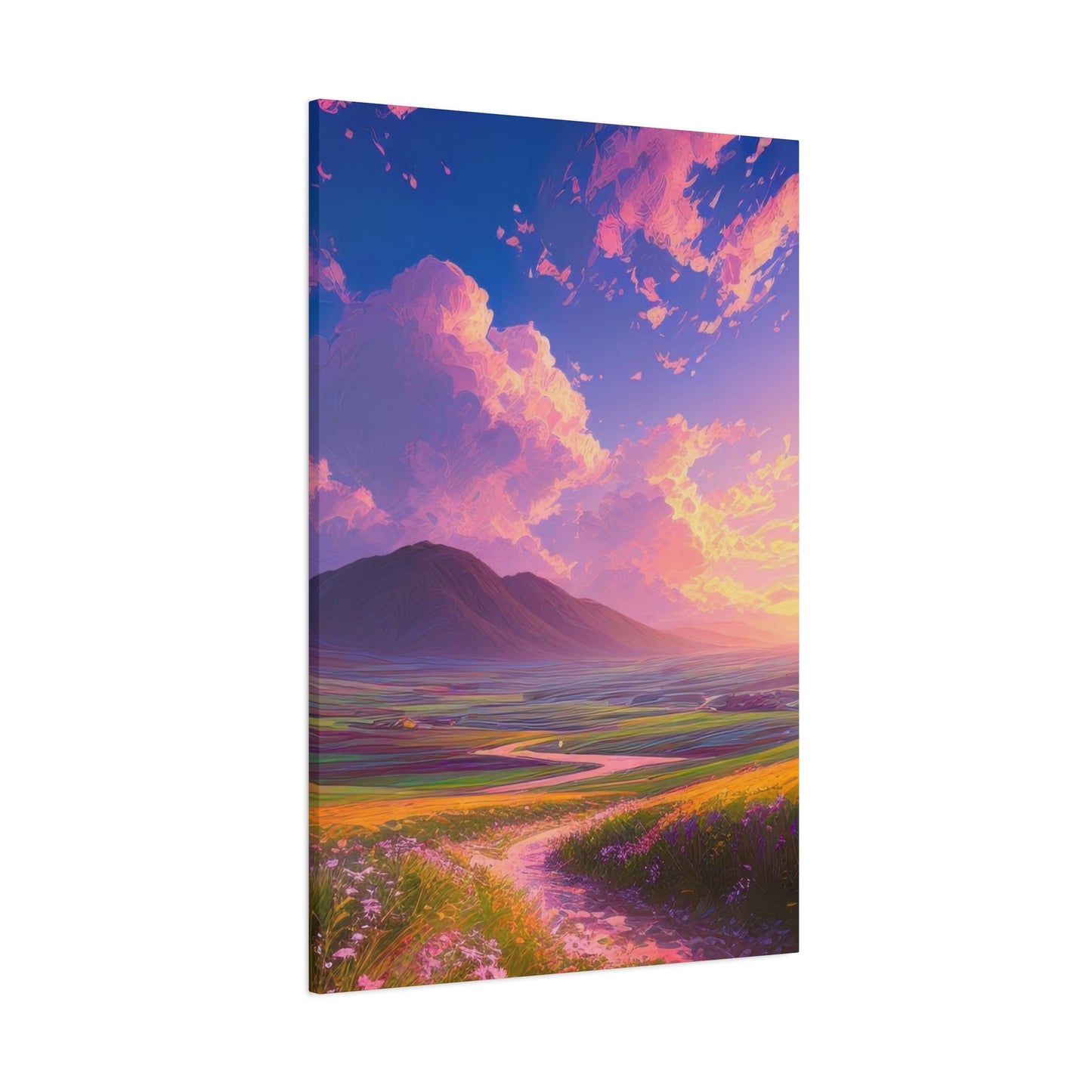 Blue Violet Sky Meadow Vibrant Wall Art & Canvas Prints