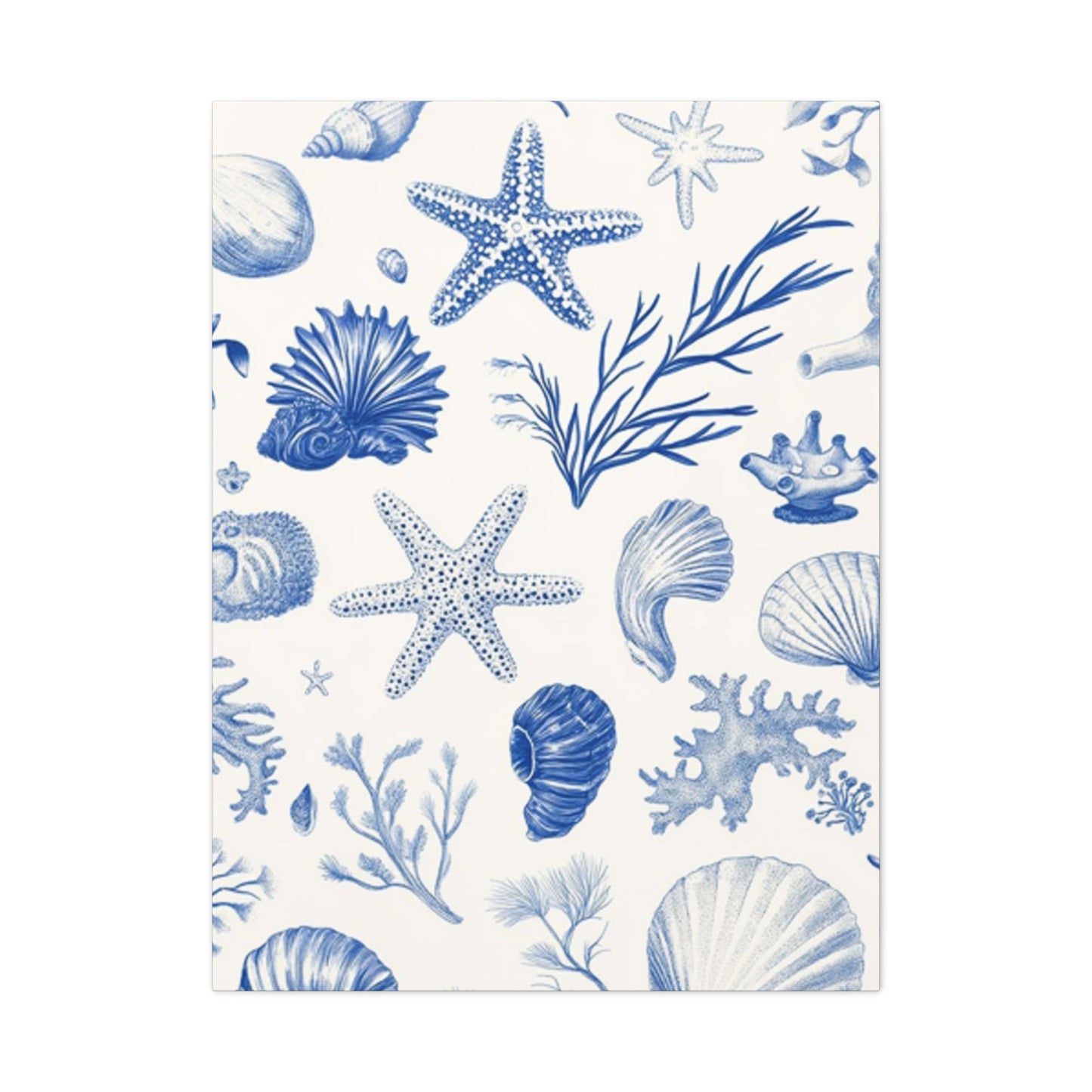 Beautiful Blue Shell Shapes Wall Art & Canvas Prints